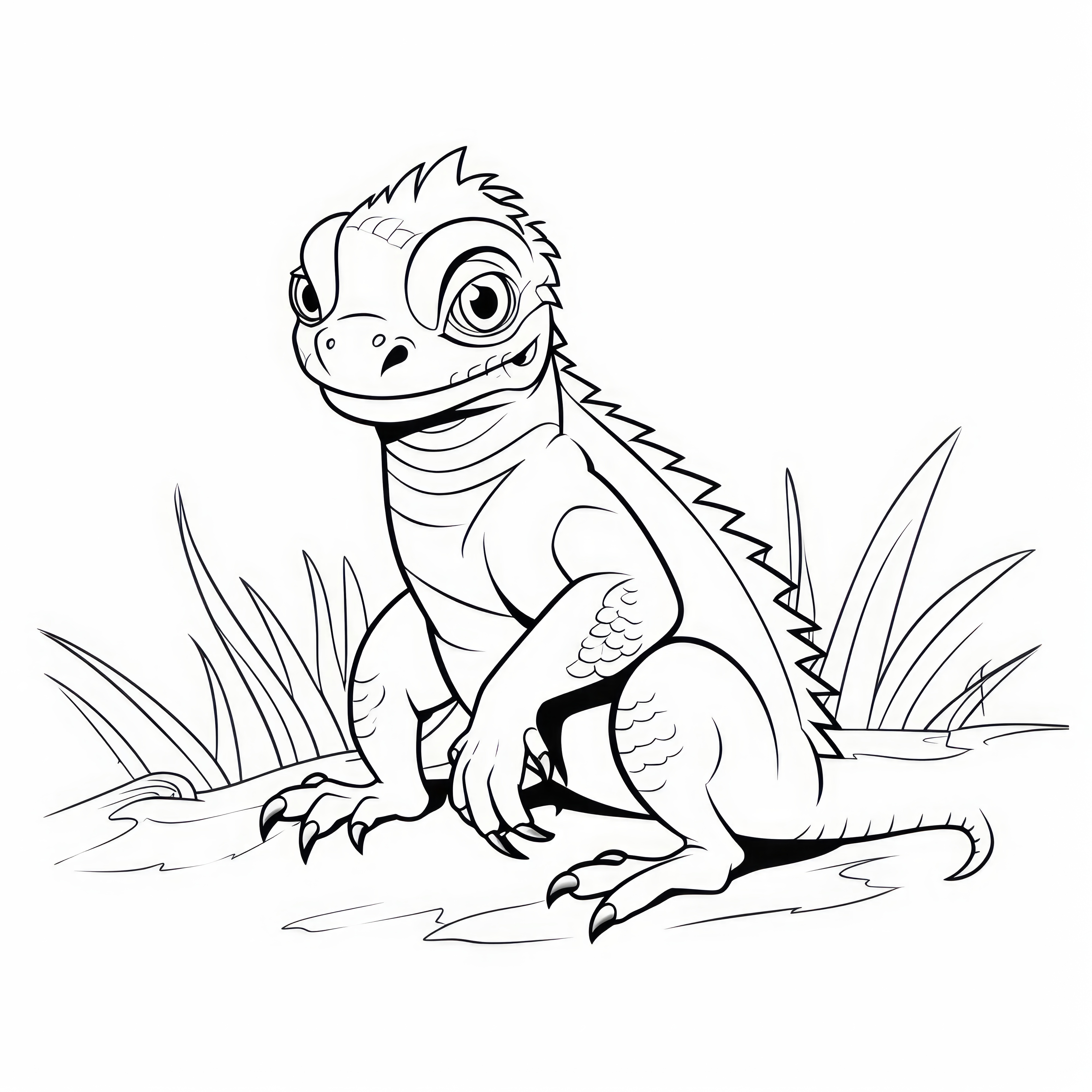 Lizard in the grass: Coloring picture for download (Free)
