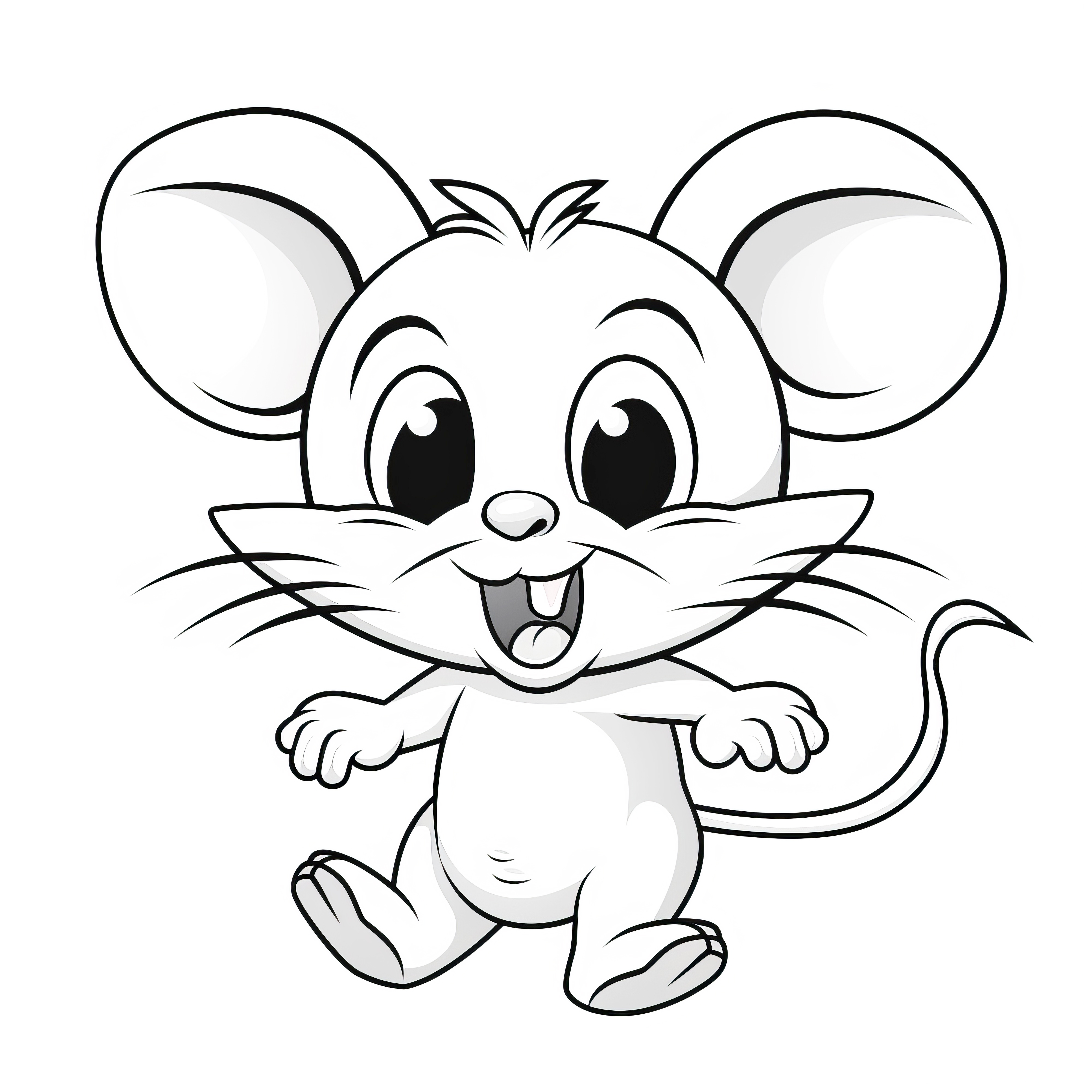Cheerful mouse as a coloring picture: Free to download