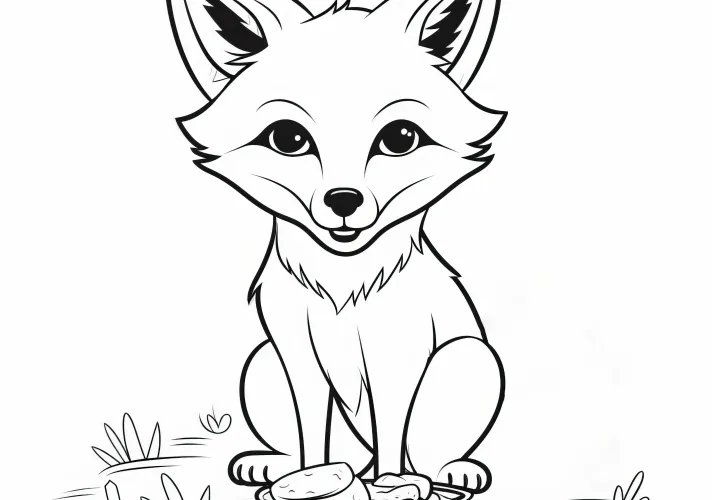 Proud Fox: Simple coloring sheet available for free download