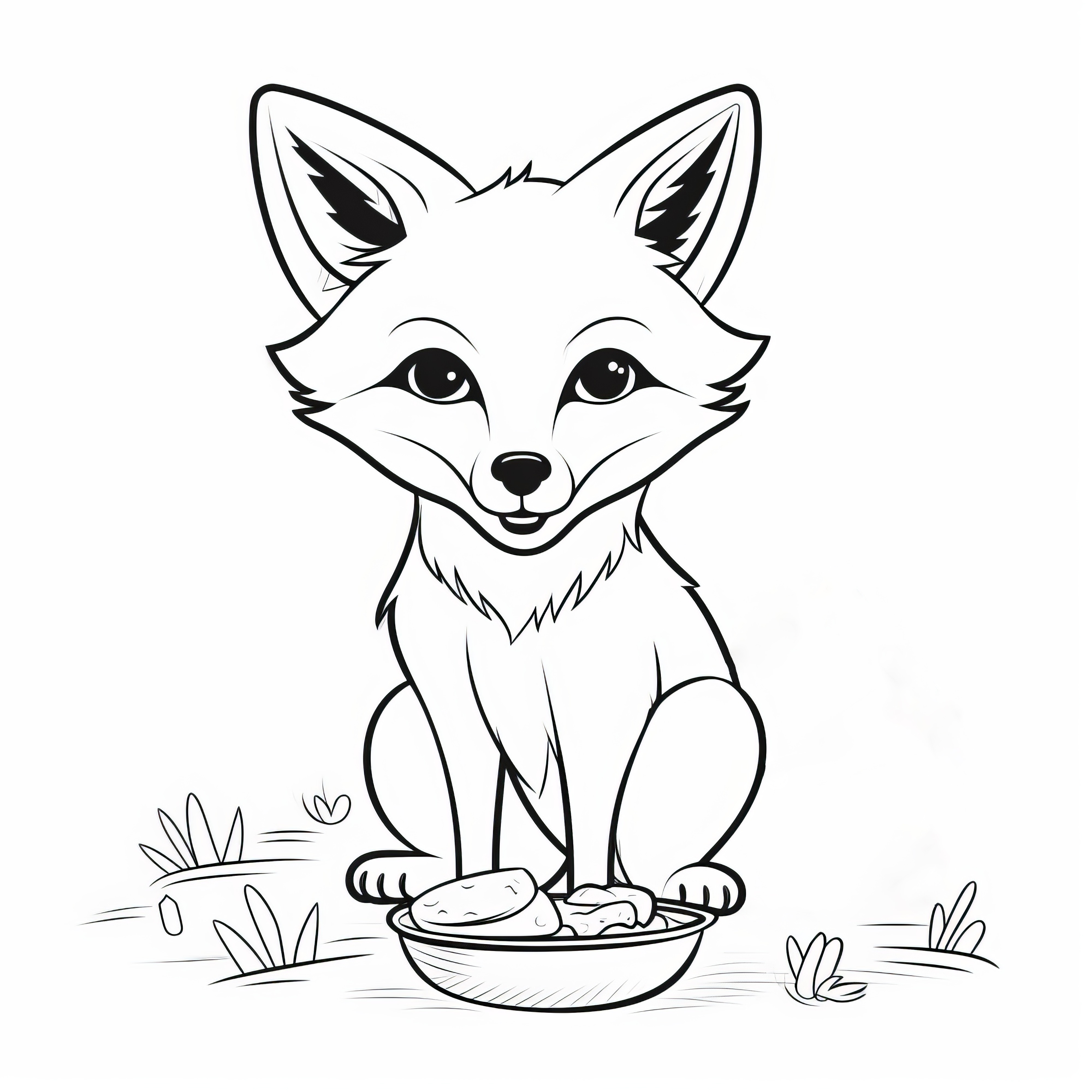 Proud fox: Simple coloring page free for download