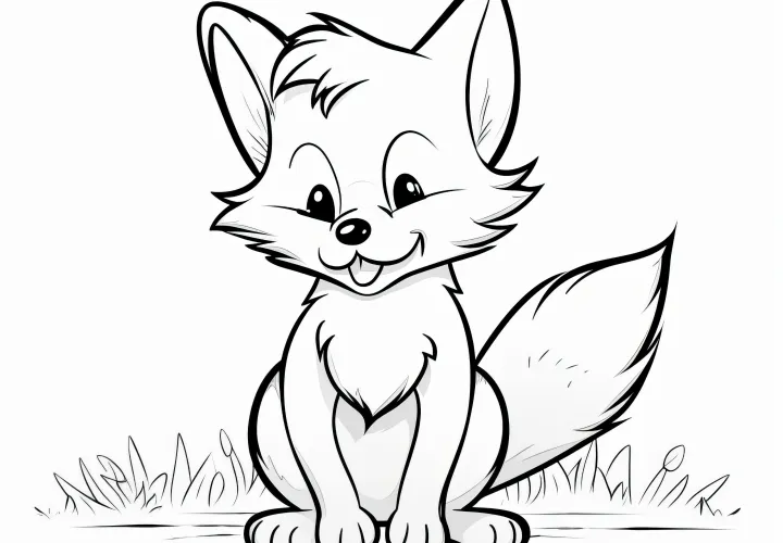Happy Fox: Cute coloring picture for children (Free)