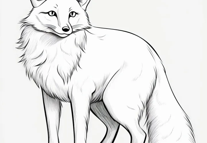 Realistic Fox: Coloring Page for Adults (Free)