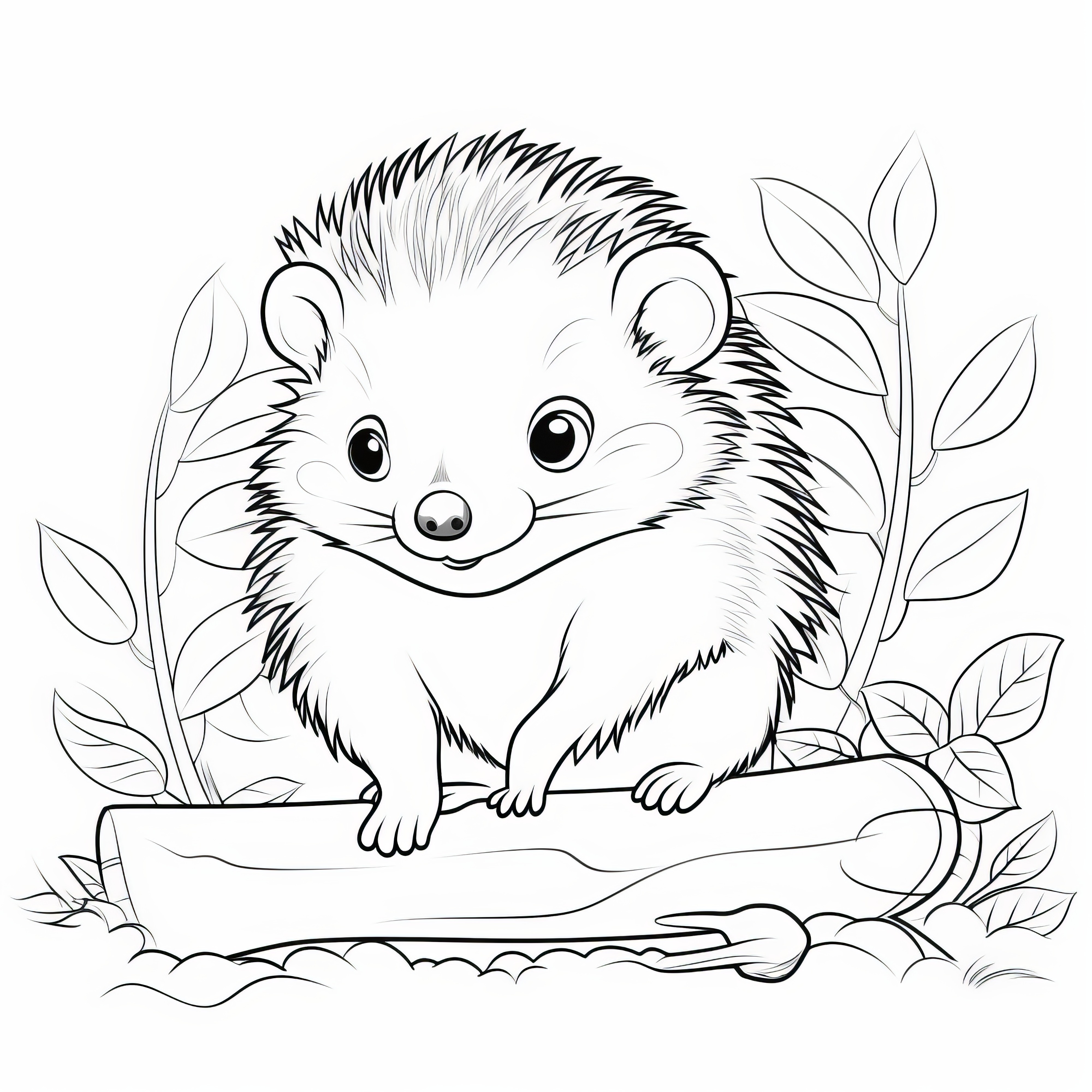 Funny picture with a hedgehog: Print out and color for free