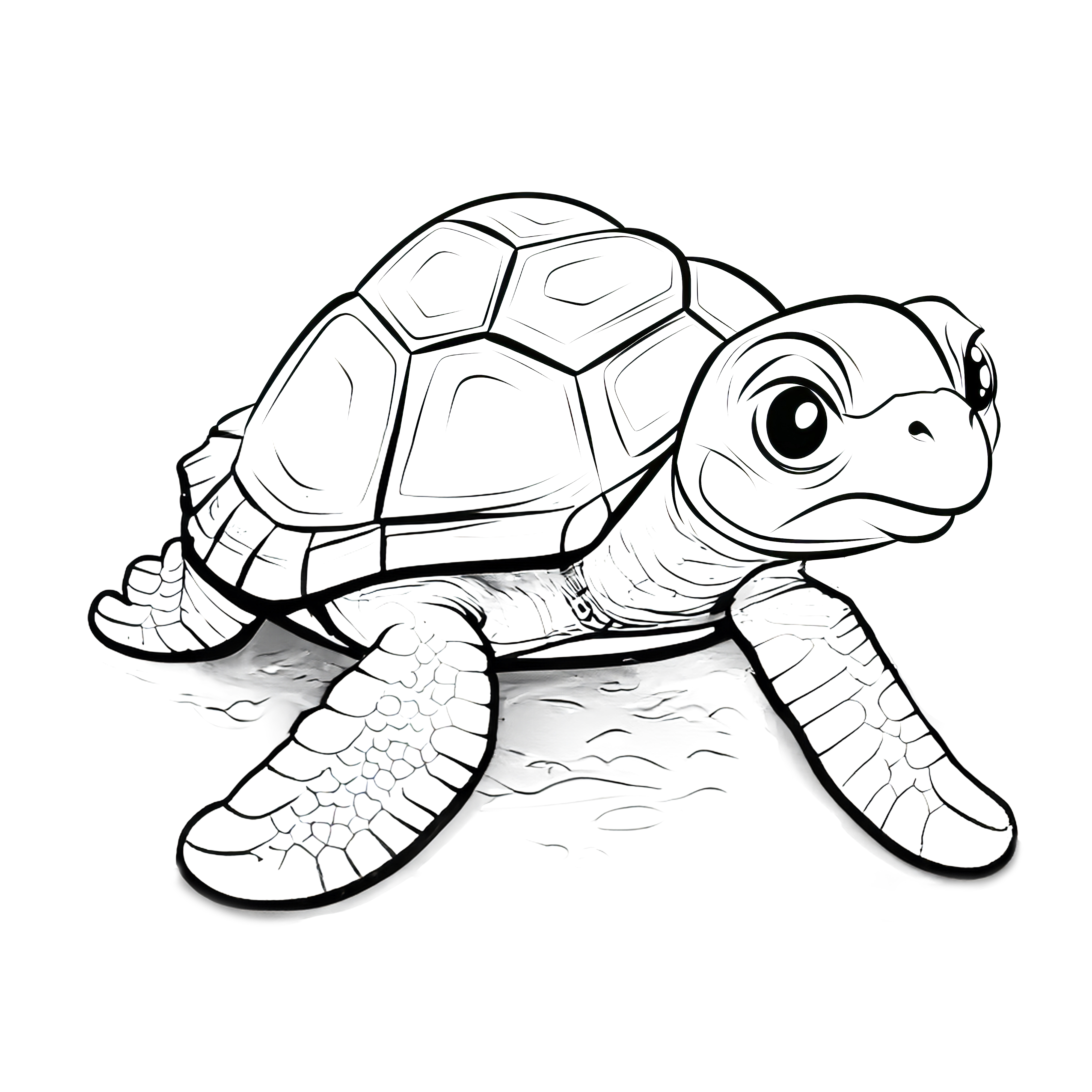 Grumpy Turtle Coloring Page for Kids - Free Download