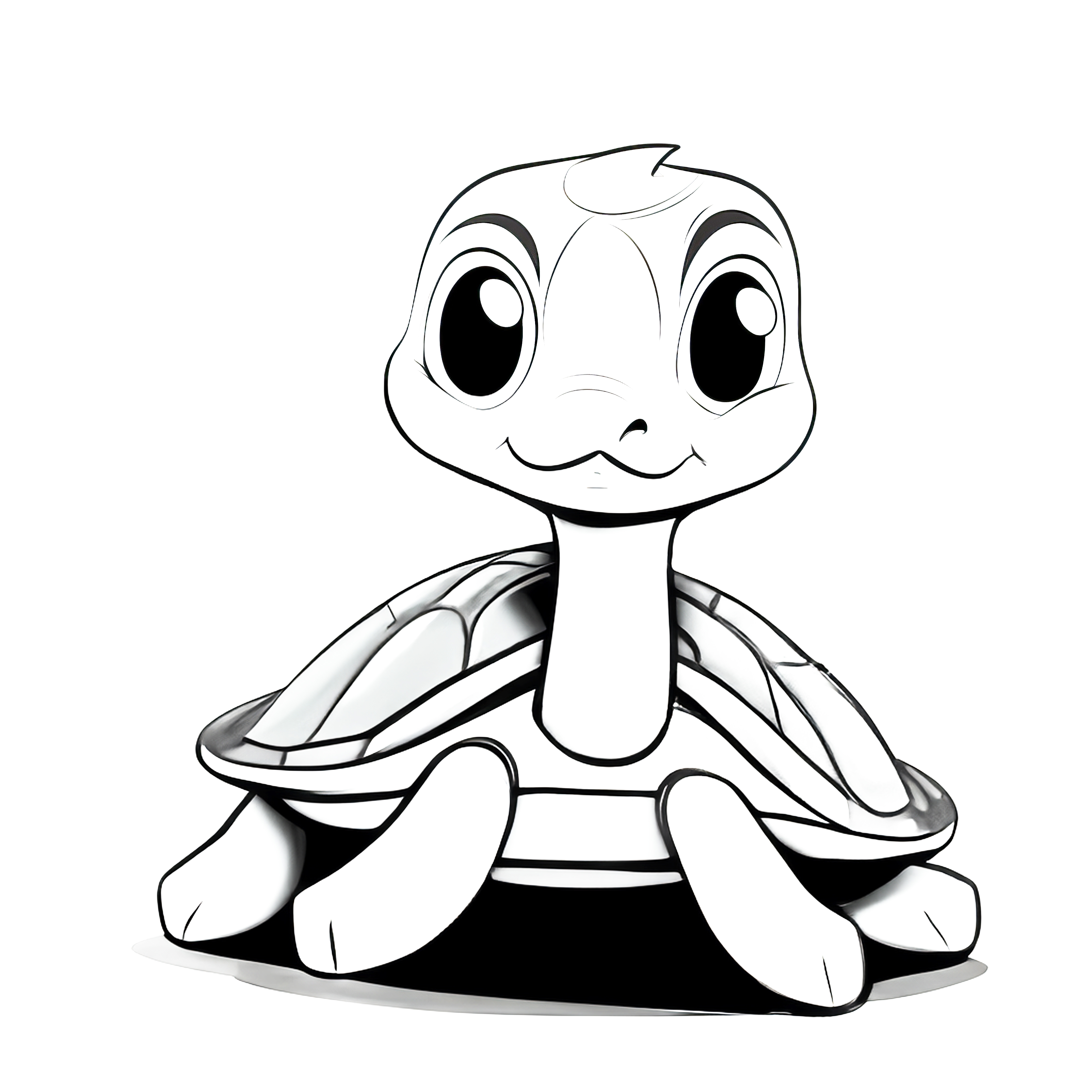 Curious turtle coloring page for children - Free Download