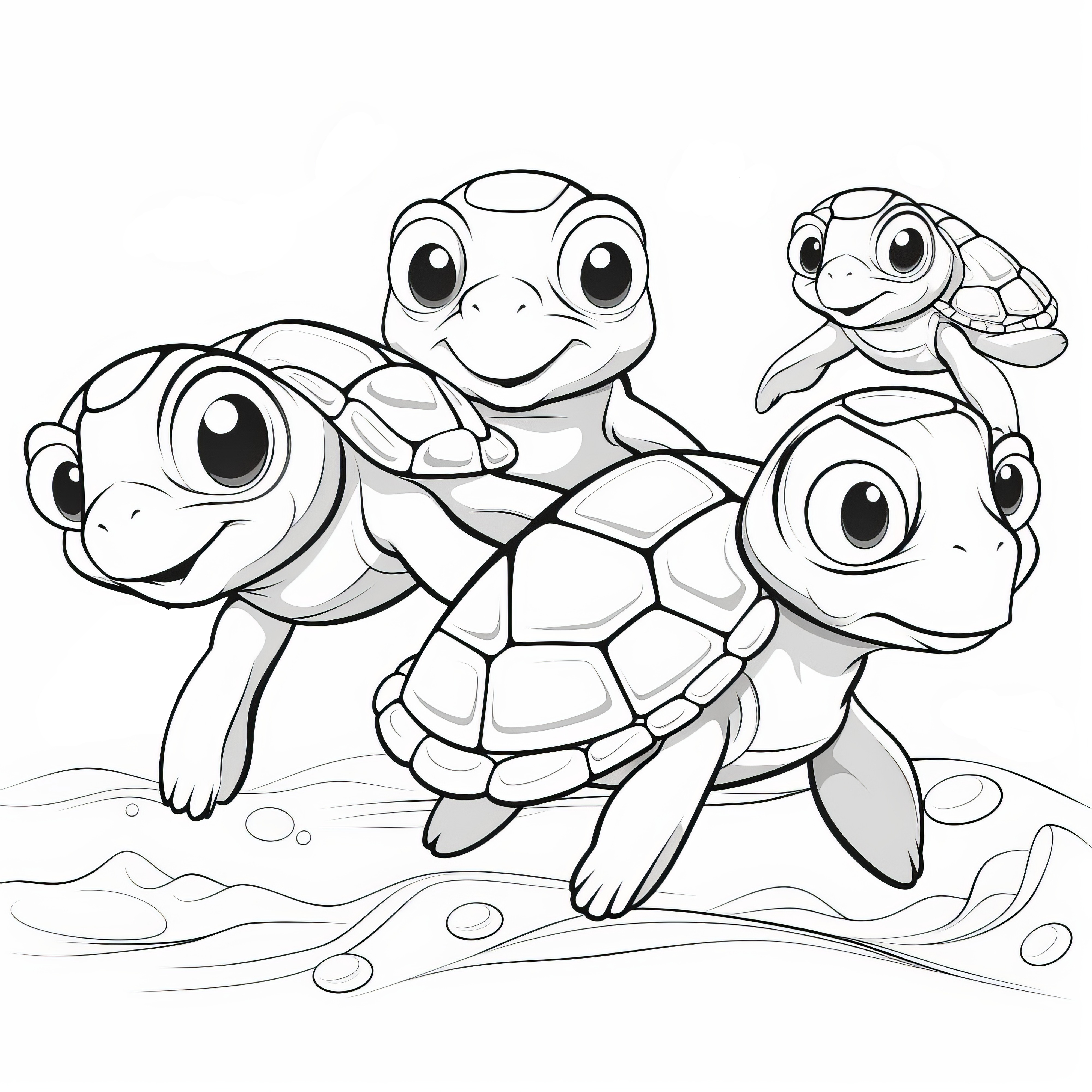 ウミガメのぬり絵