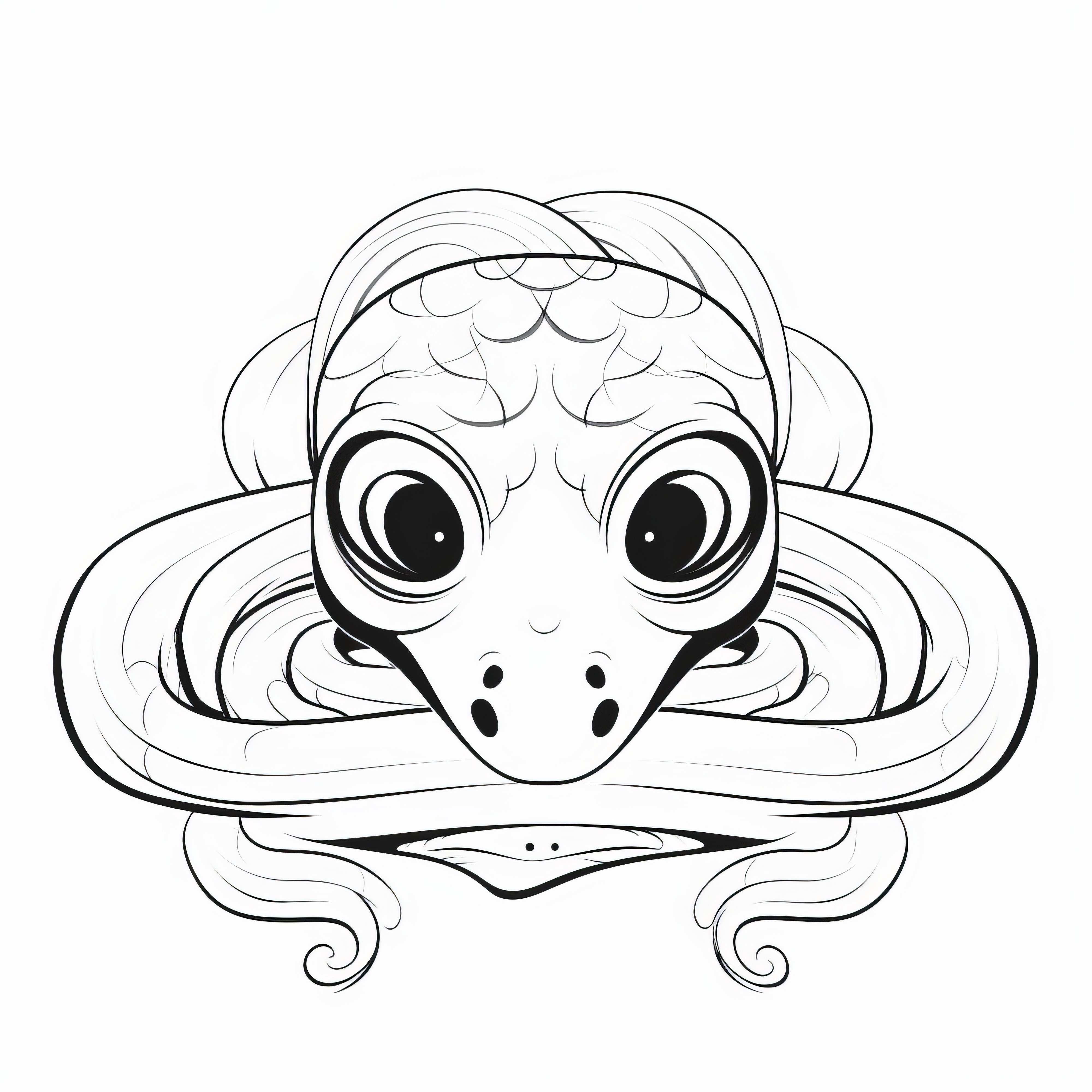 Quiet snake lying in wait: coloring page for download (Free)