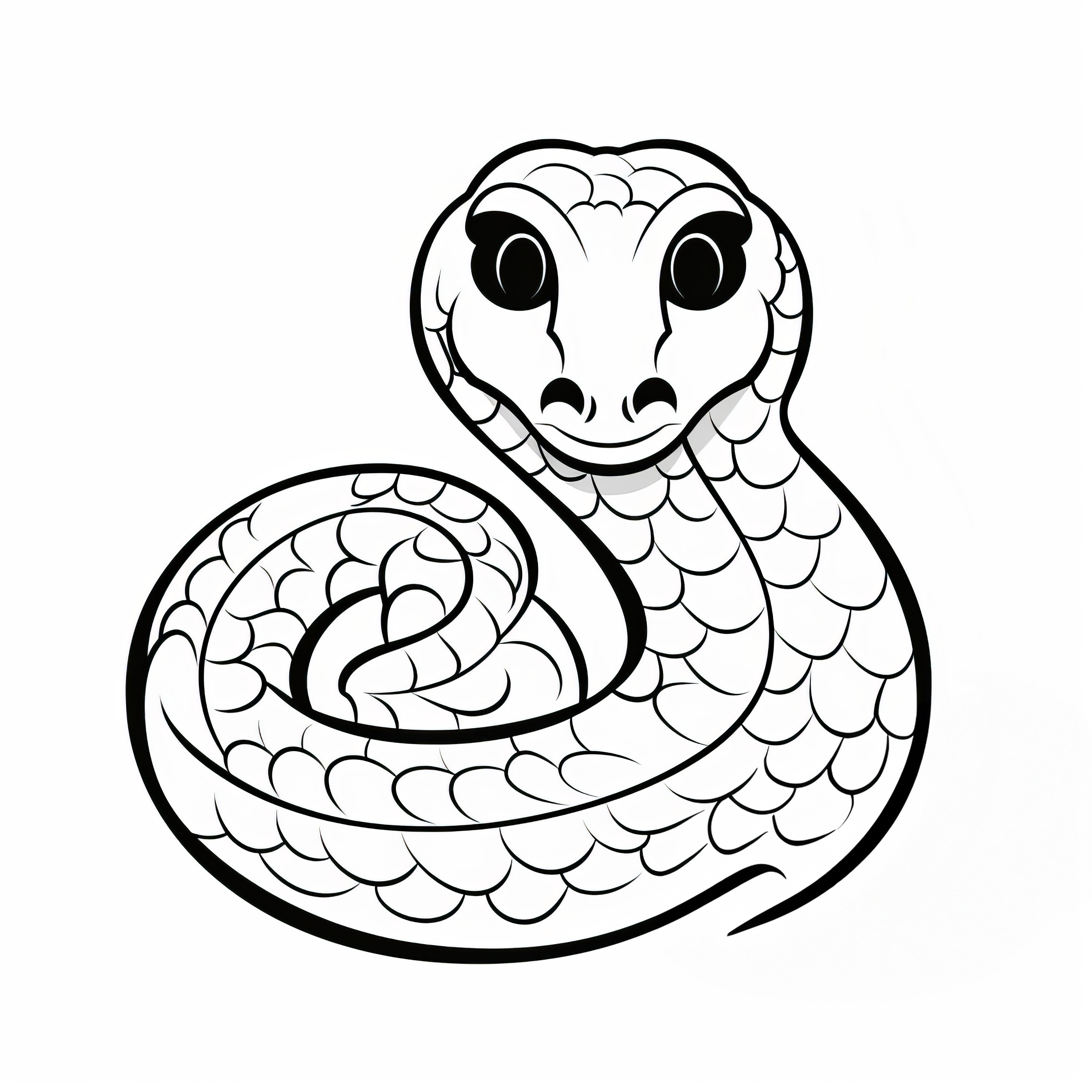 A cobra como um simples desenho para colorir (gratuito)