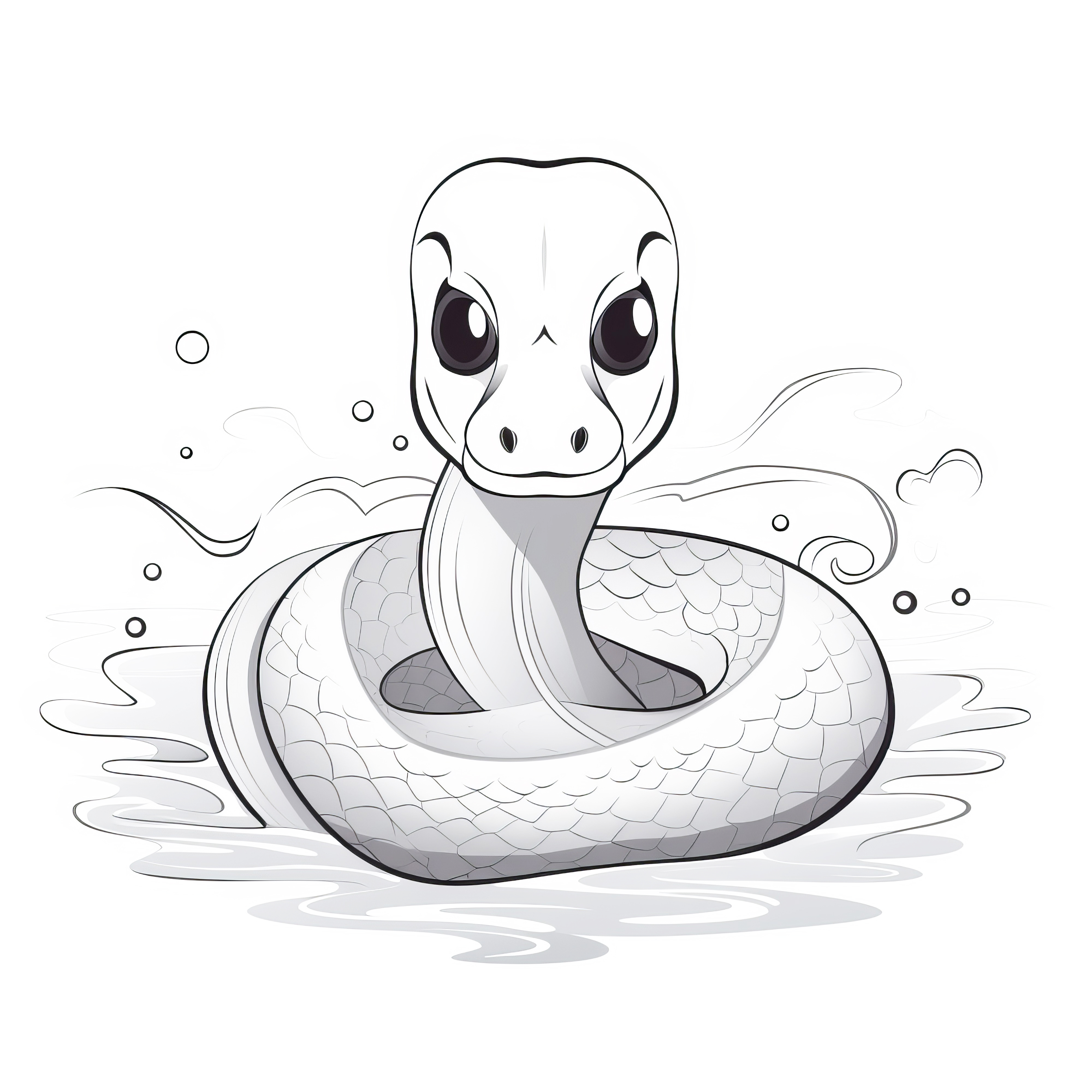 Snake in the water: Coloring page for download (Free)