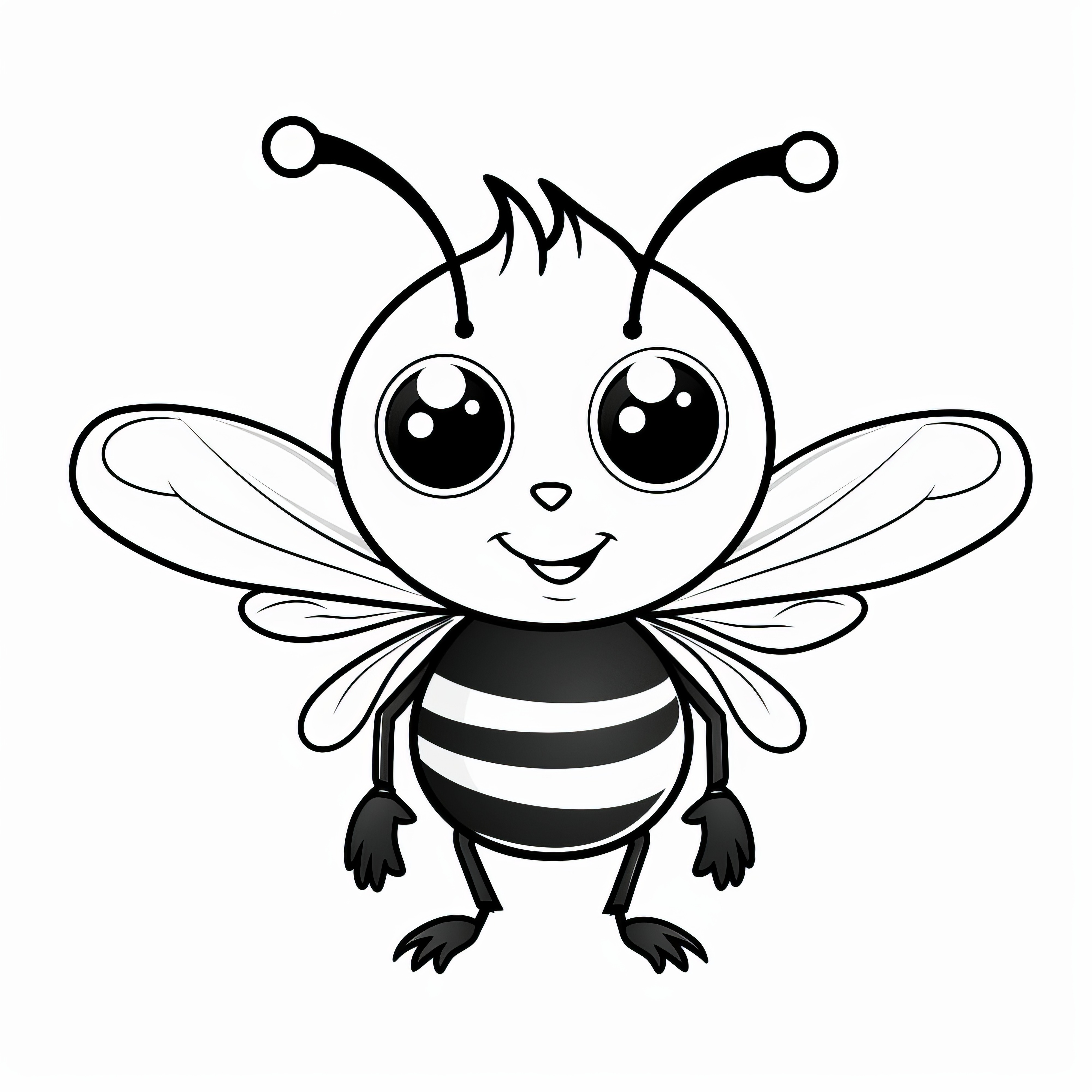 Bee for printing and coloring: download for free