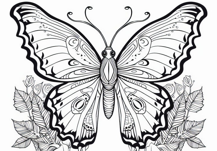 Coloring Page Butterfly Vanessa Atalanta Free Image For Download