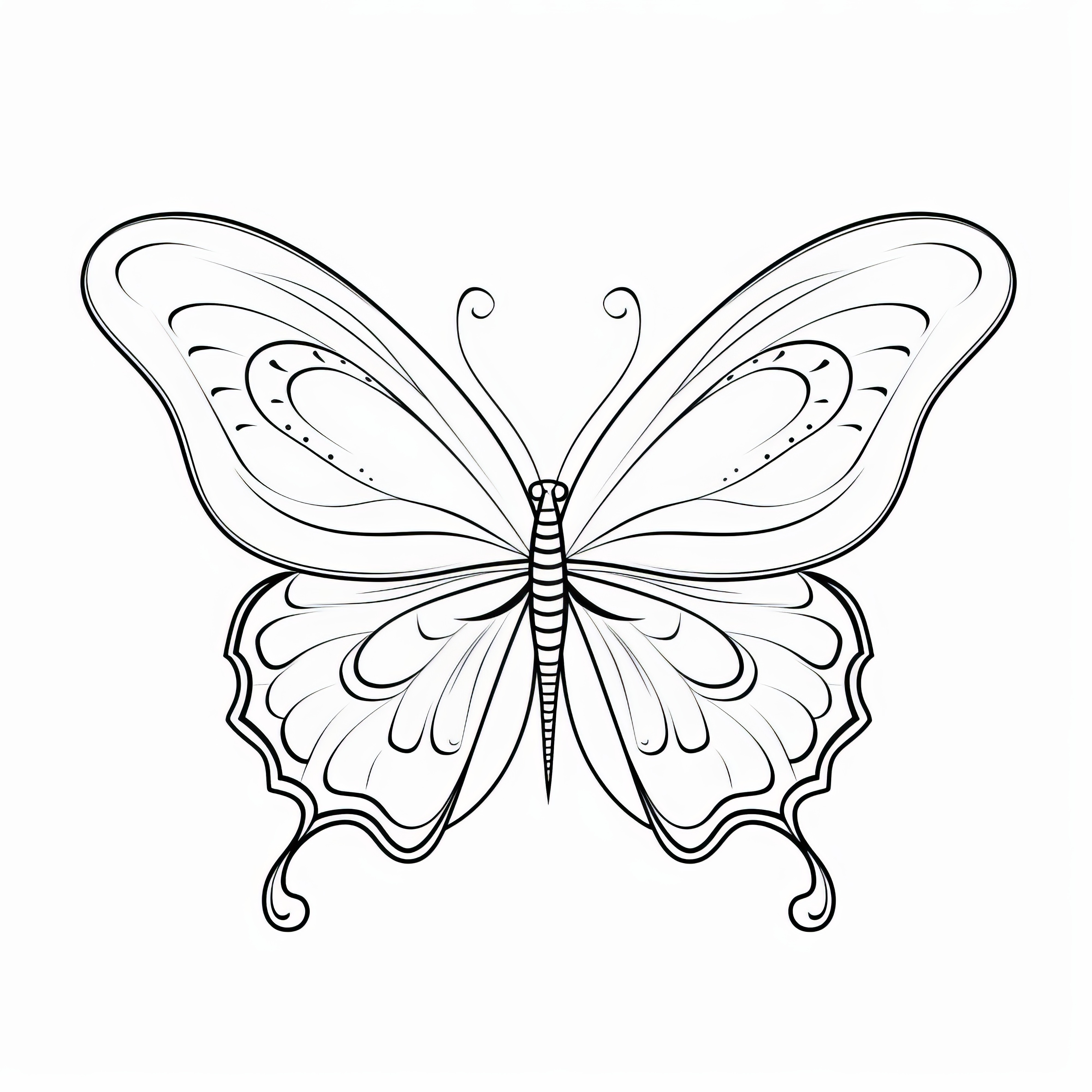 Beautiful butterfly: Simple coloring page for download