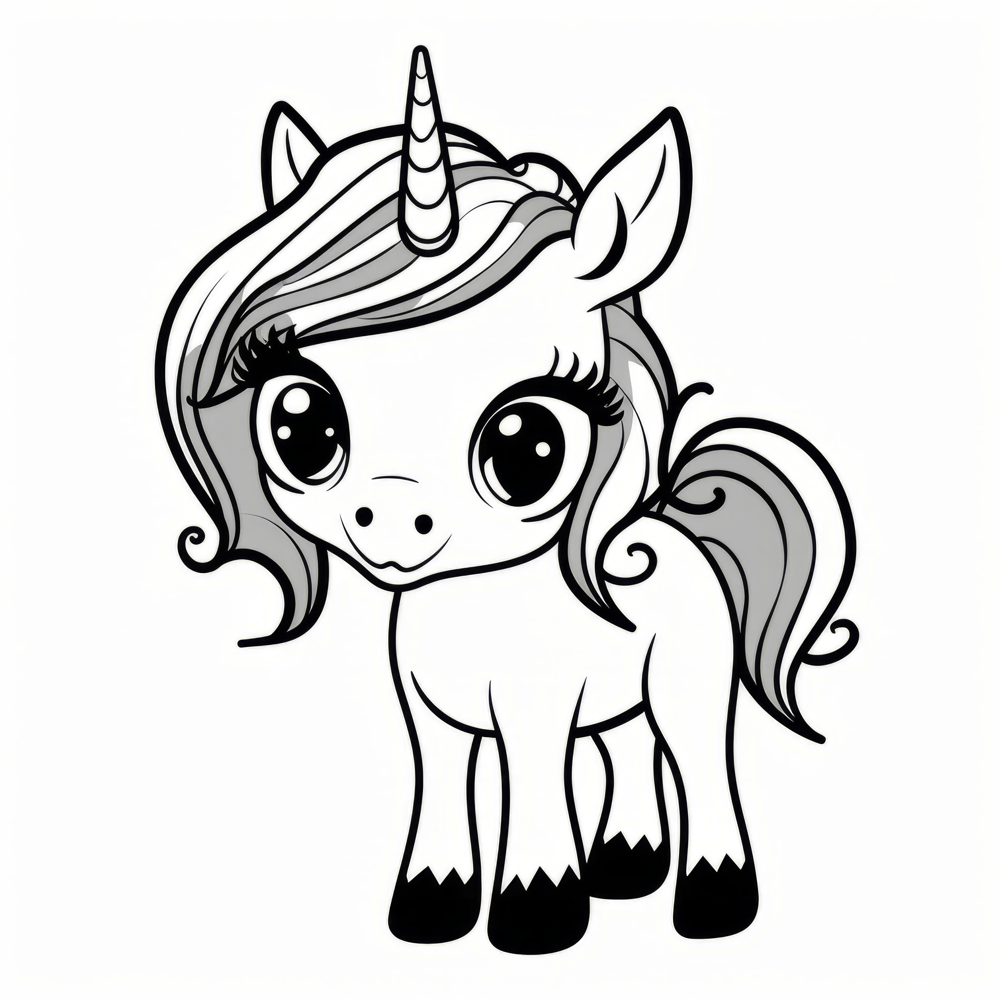 Simple unicorn picture to print out and color (Free)