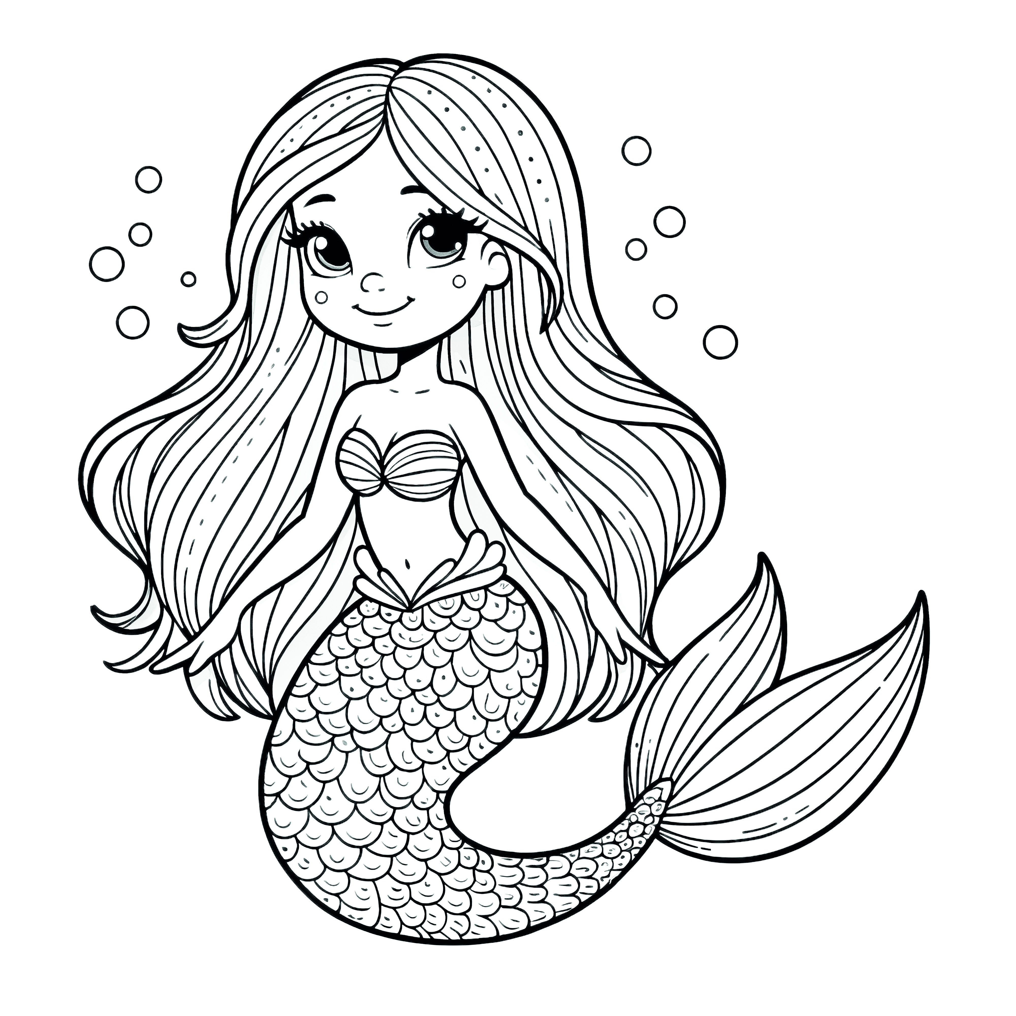# Mermaid as a single motif coloring picture free