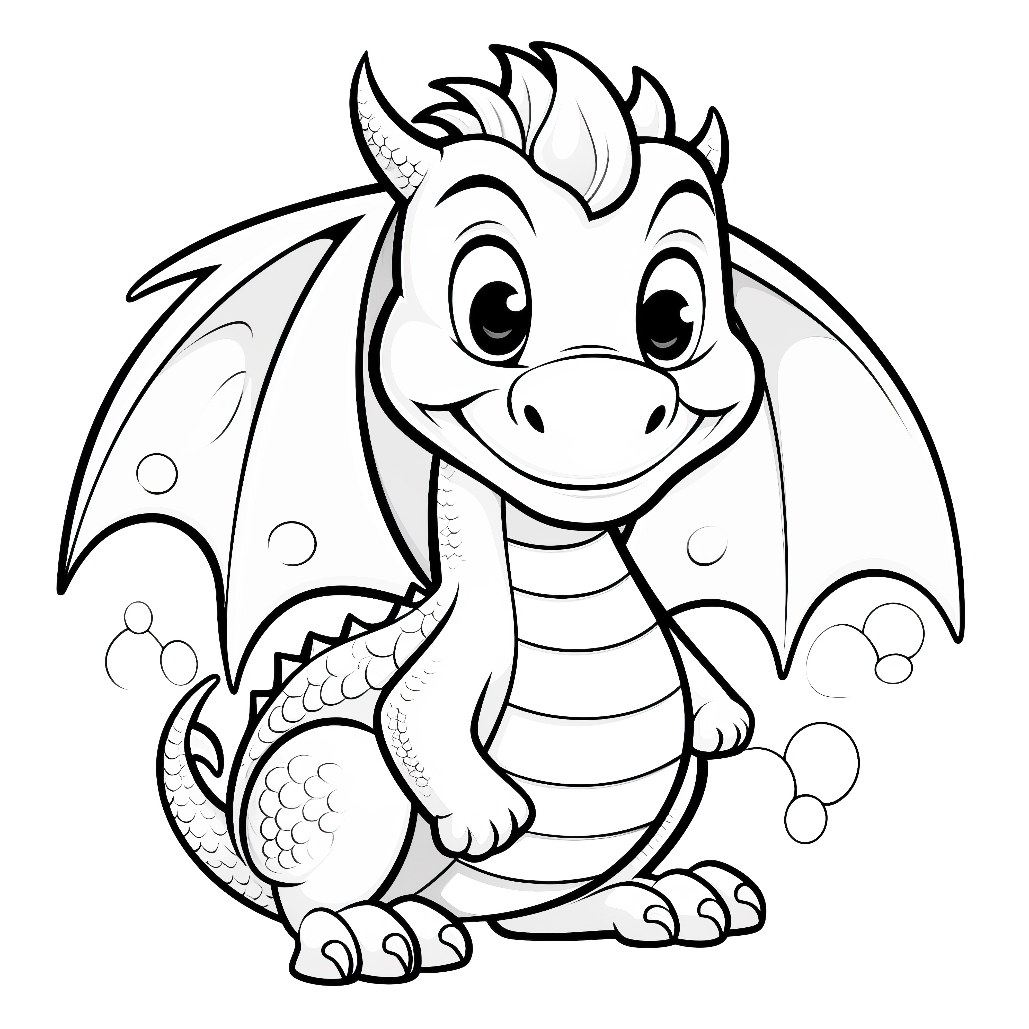 Friendly dragon: Simple picture to color (Free)