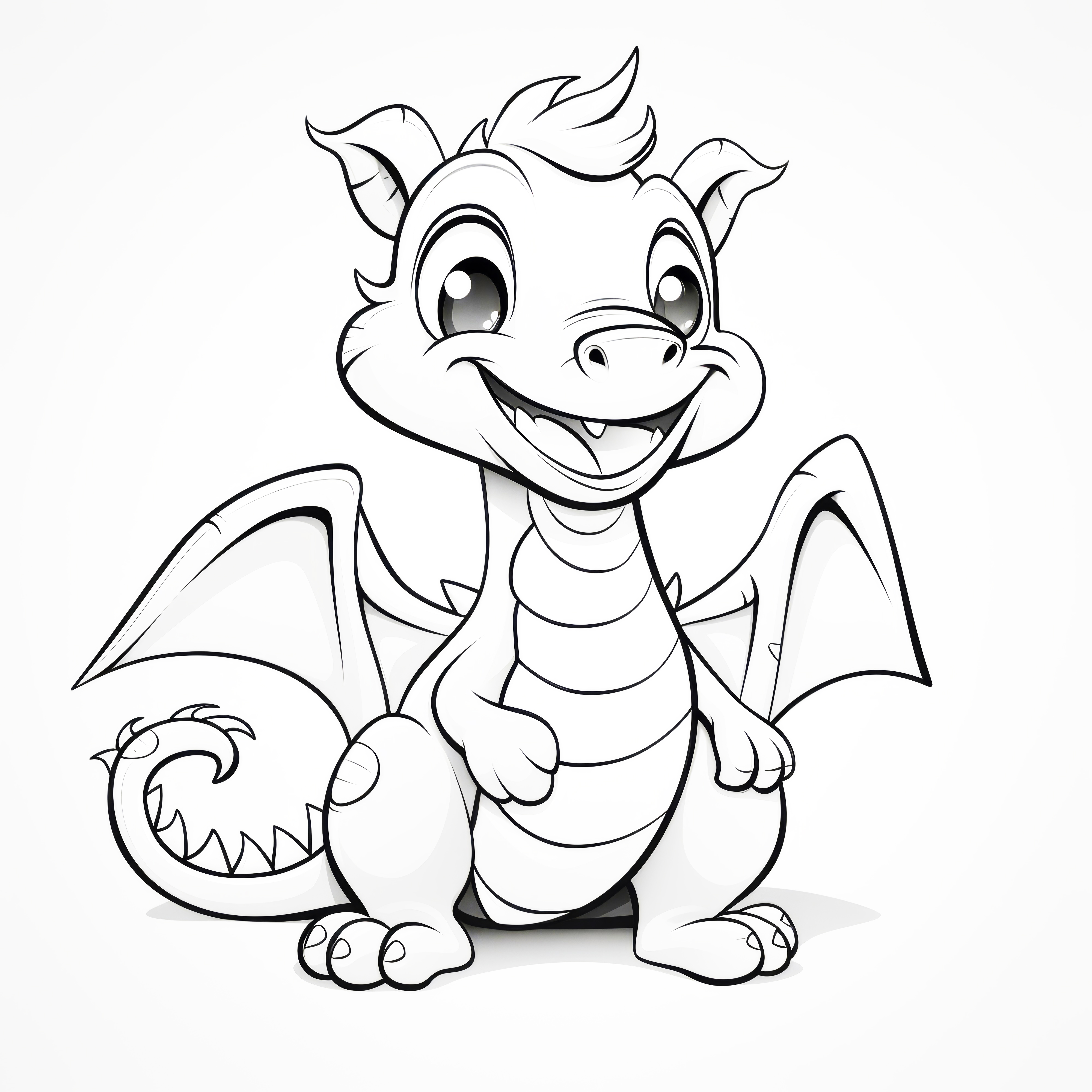 ハッピードラゴン：ぬり絵ダウンロード（無料）
