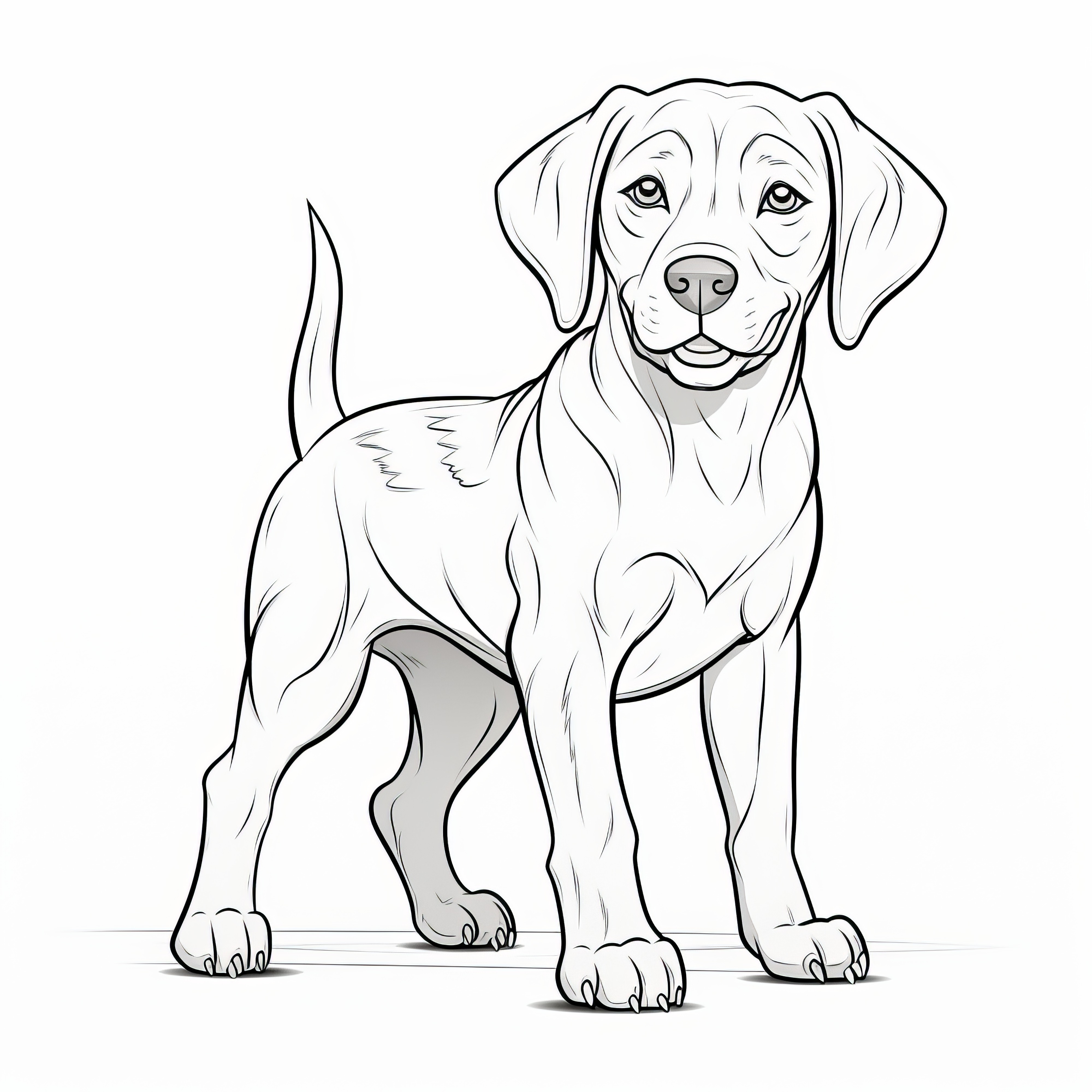 Young Labrador: Dog coloring page without background (Free)
