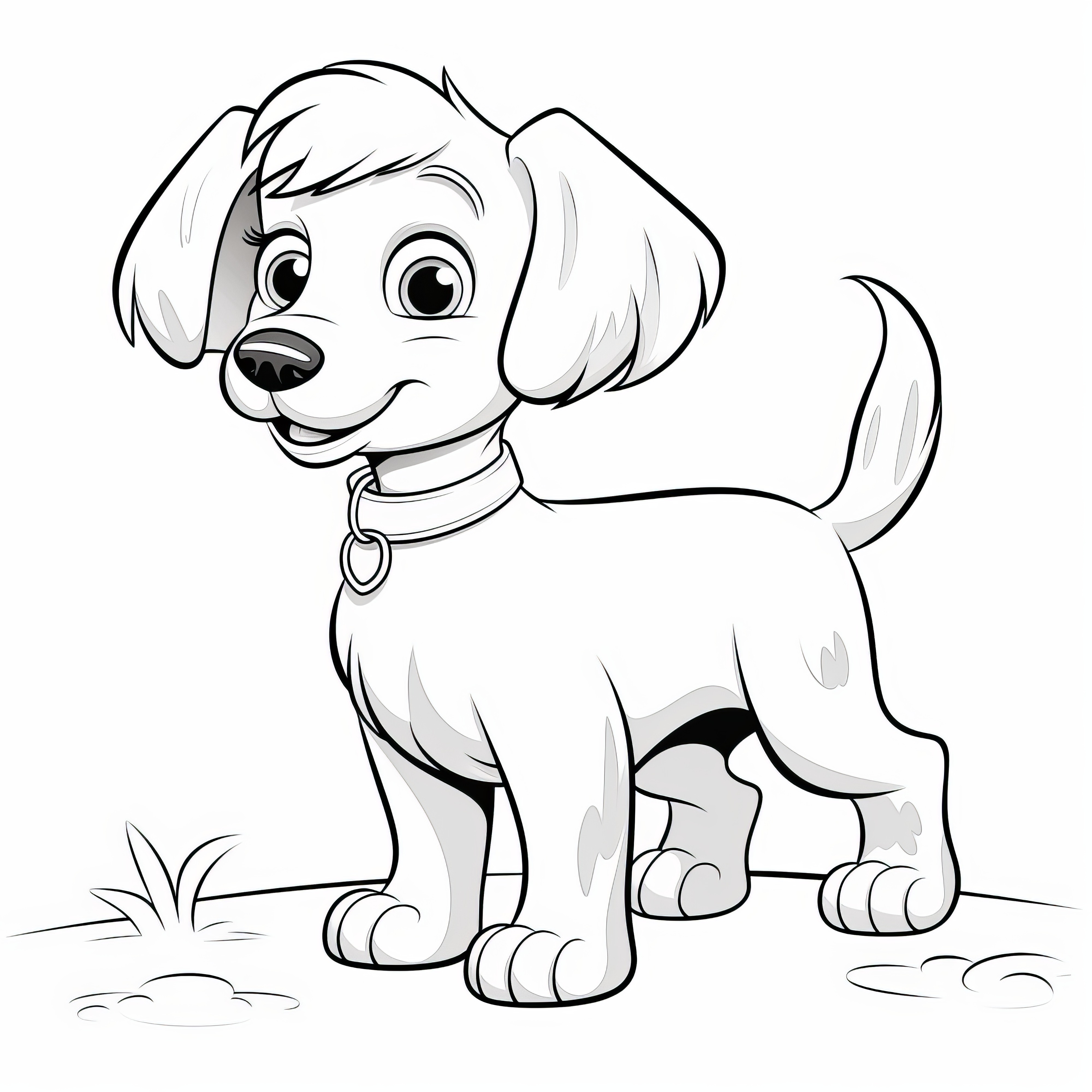 Chien mignon : Image à colorier, motif gratuit