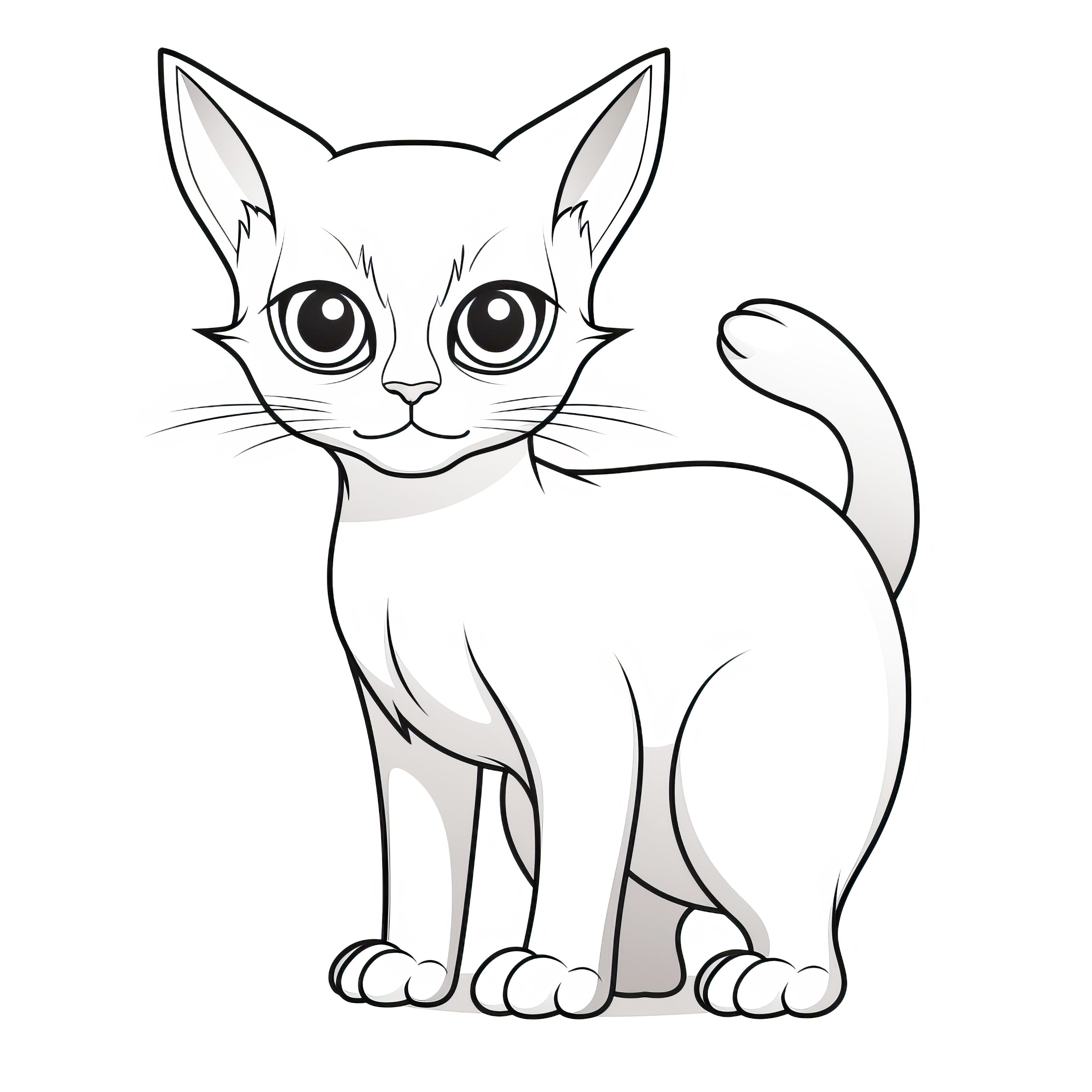 Cat with smooth fur: Free coloring picture for download