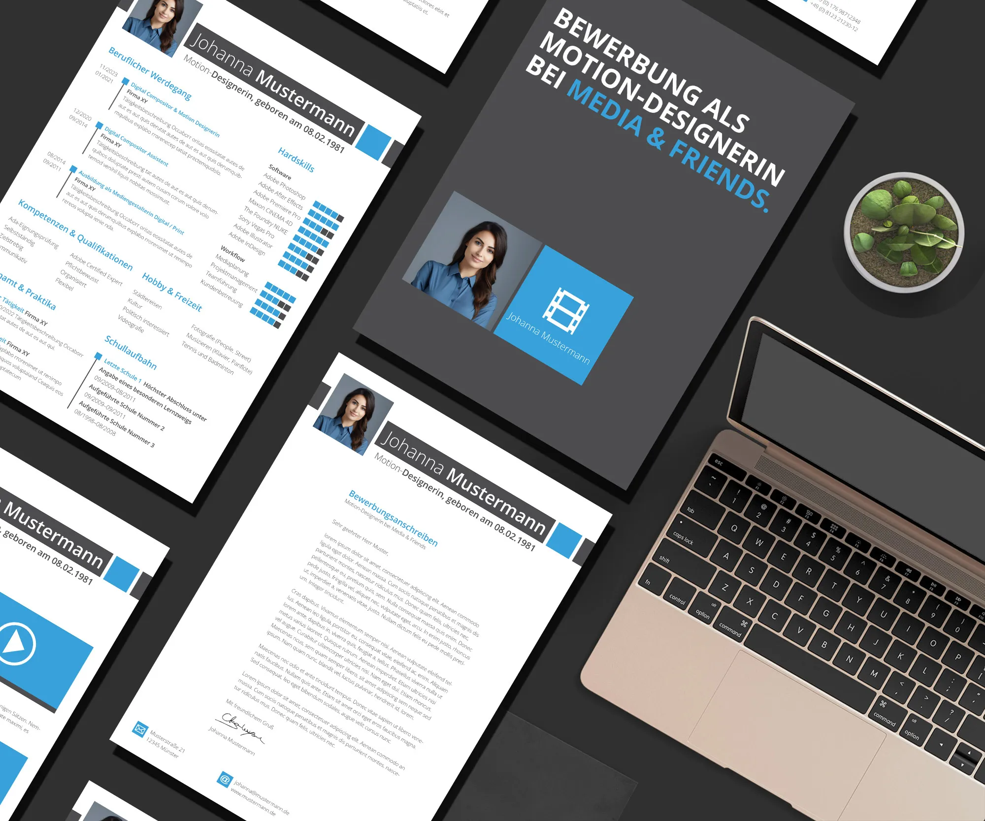 Application as assistant to the management: cover letter and CV template