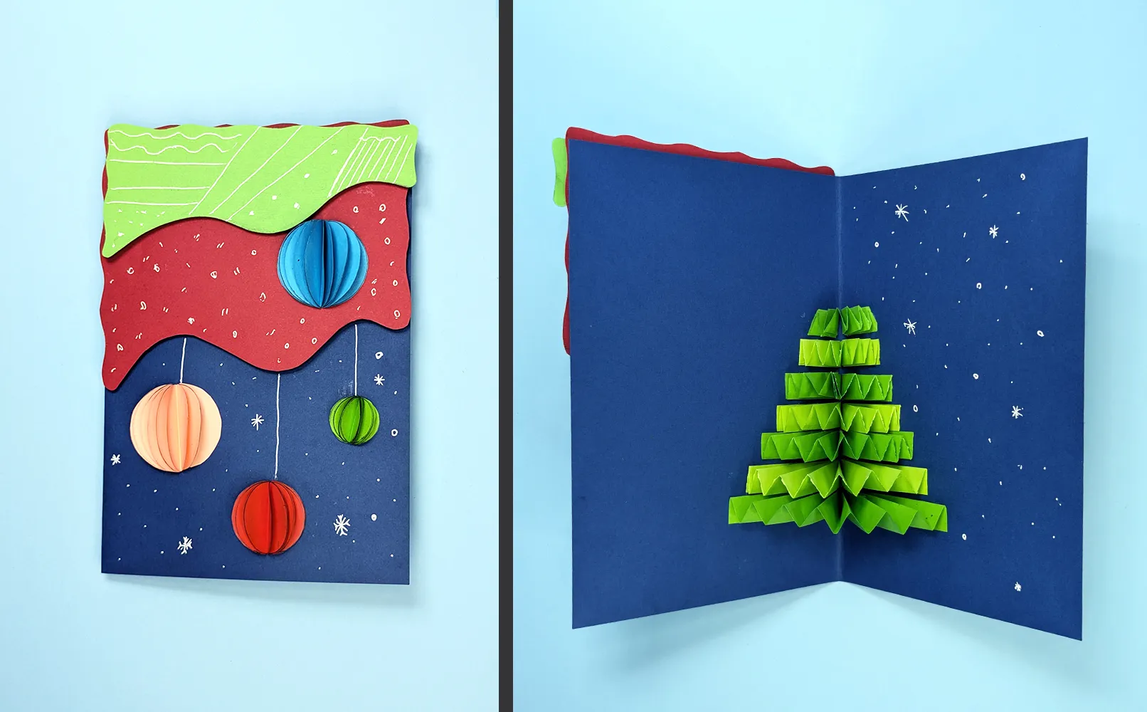 Petunjuk untuk kartu Natal 3D. Gambar 4