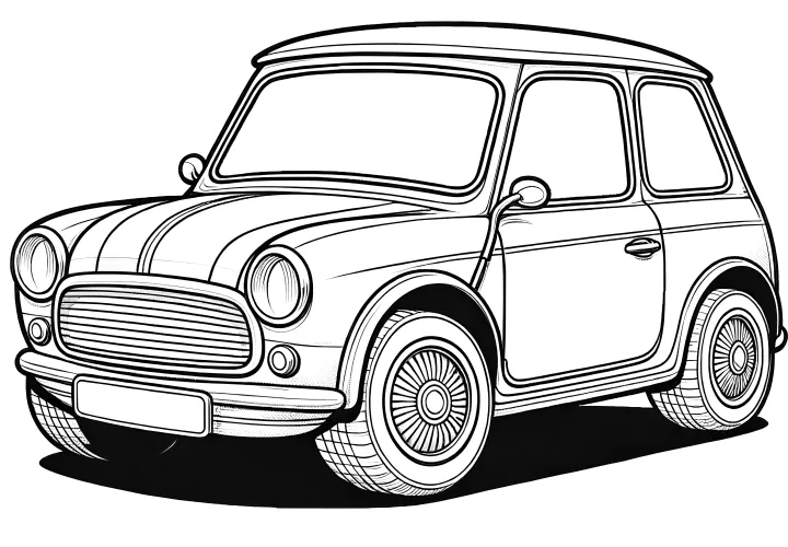 Starý trabant: Malý obrázek auta k vybarvení (zdarma)