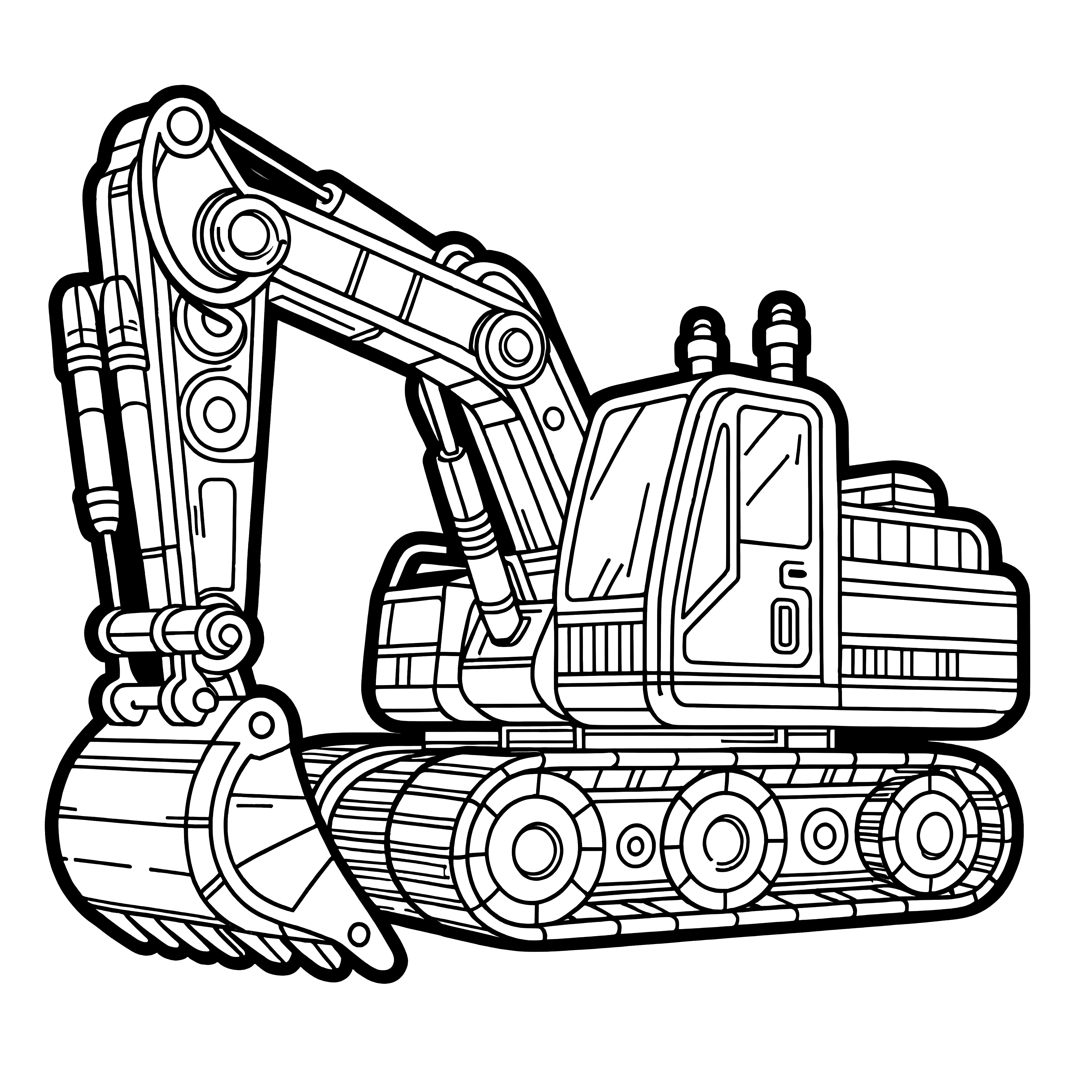ショベルカーのぬり絵: 無料ダウンロード