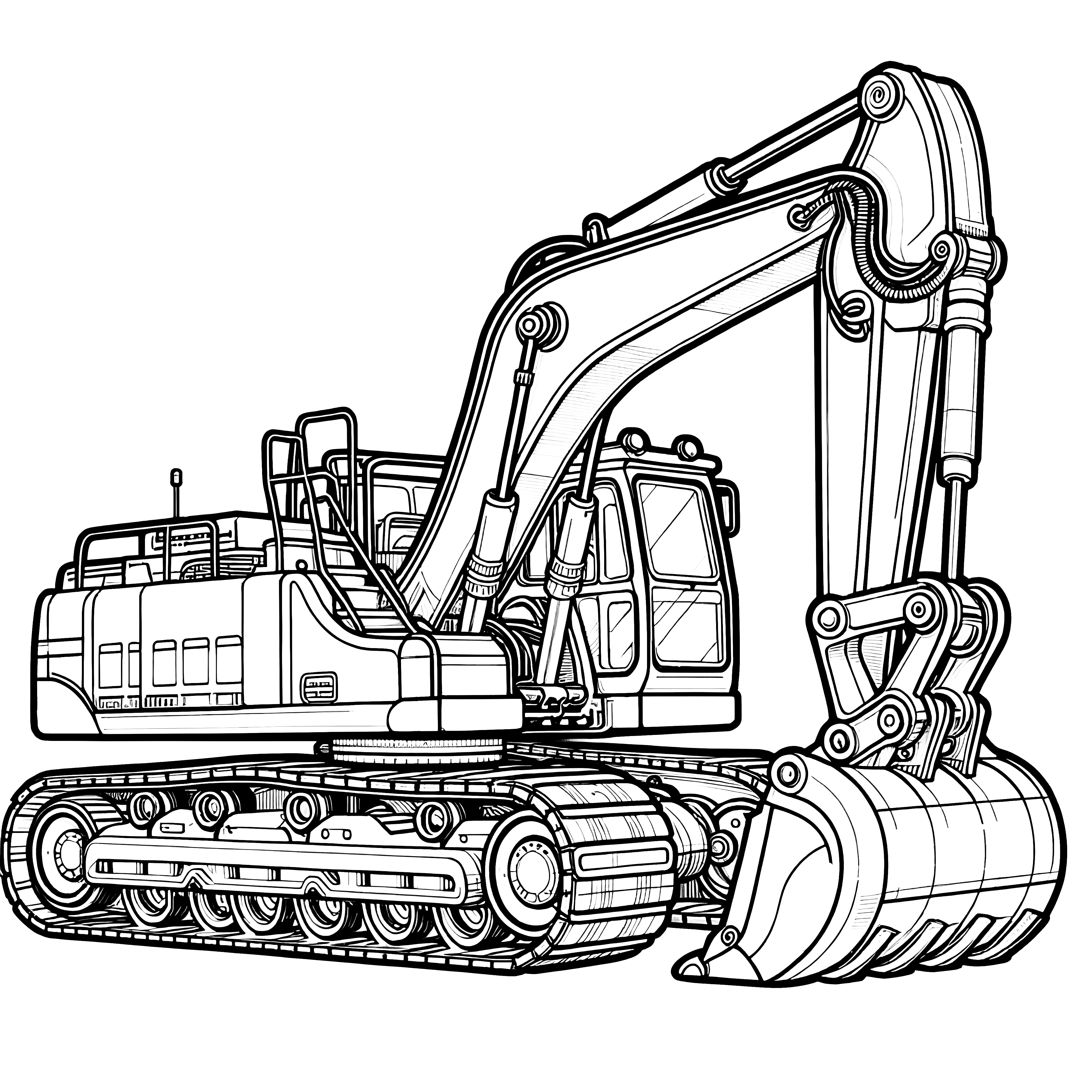 掘削機のぬりえページ（無料）