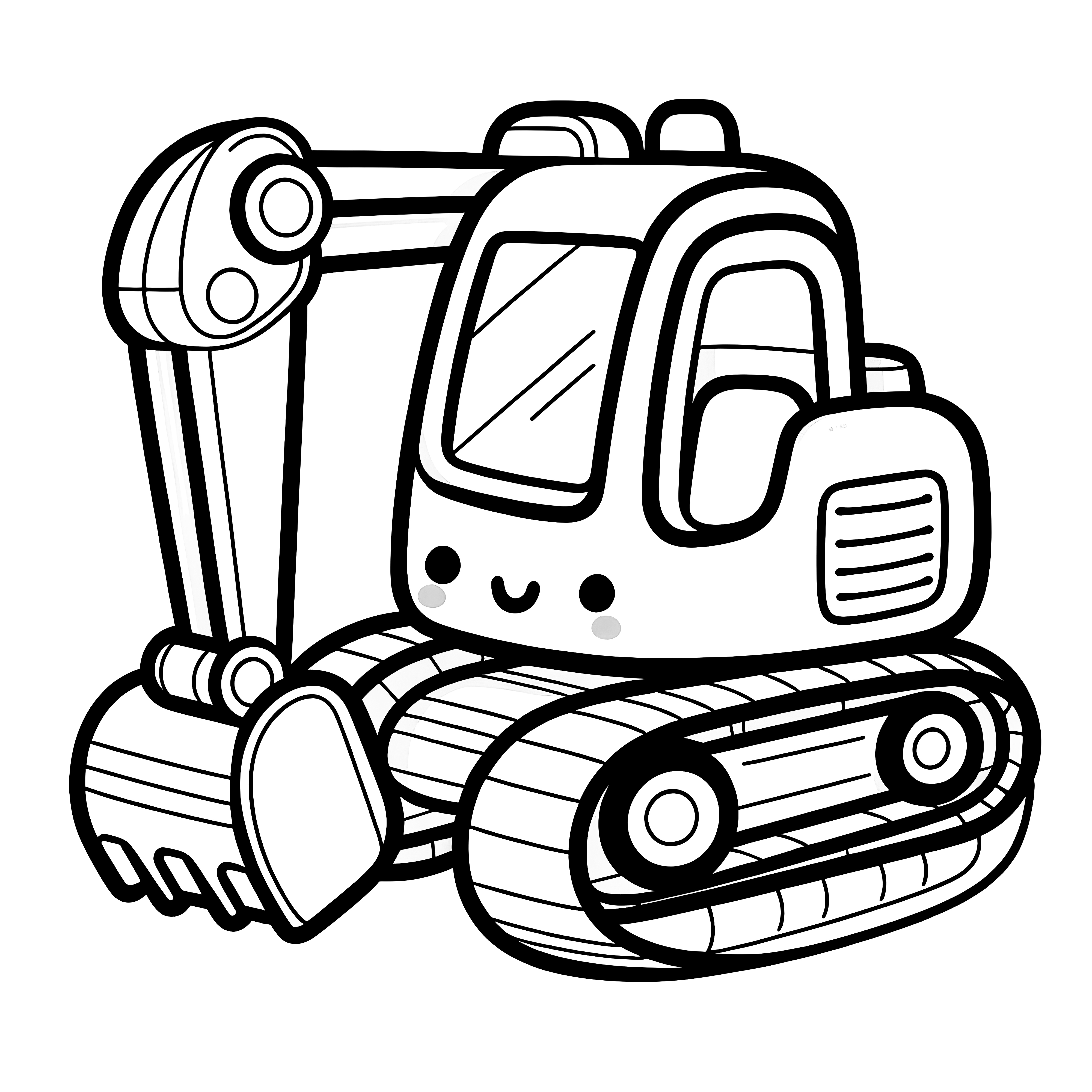 かわいいショベルカー：子供のためのぬり絵（無料）