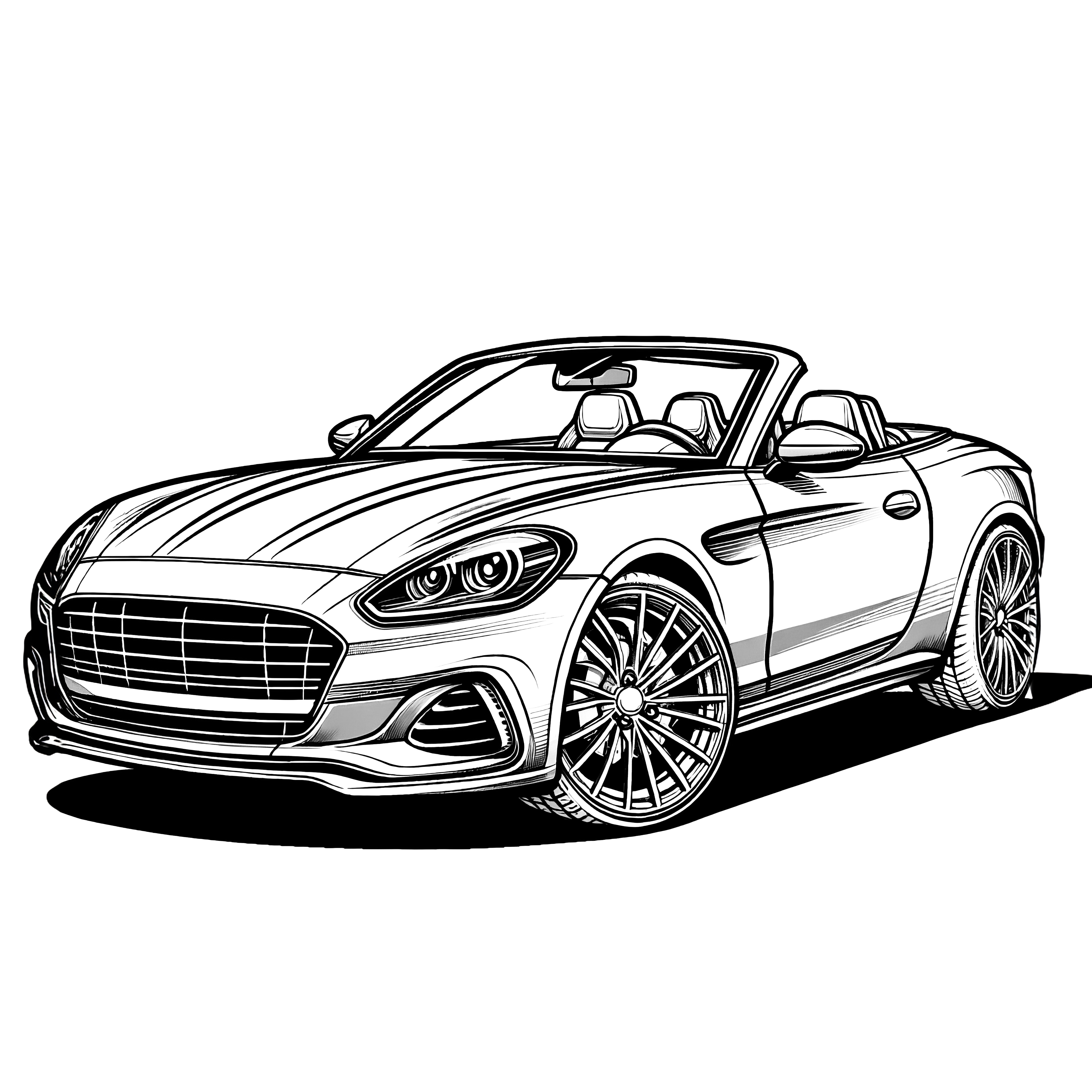 Elegantní kabriolet: omalovánka ke stažení (zdarma)