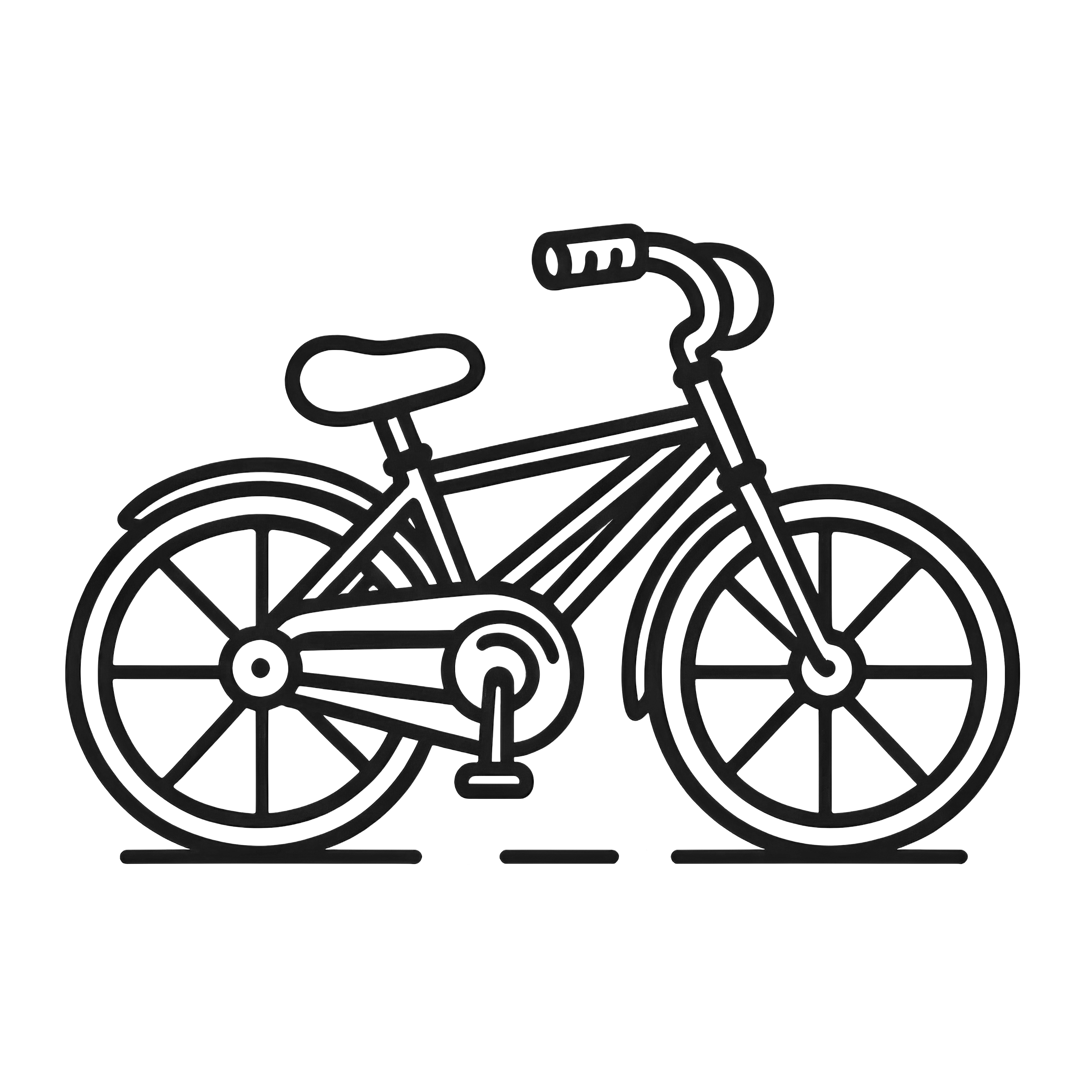 小さな子供用自転車：子供のためのシンプルなぬりえページ（無料）