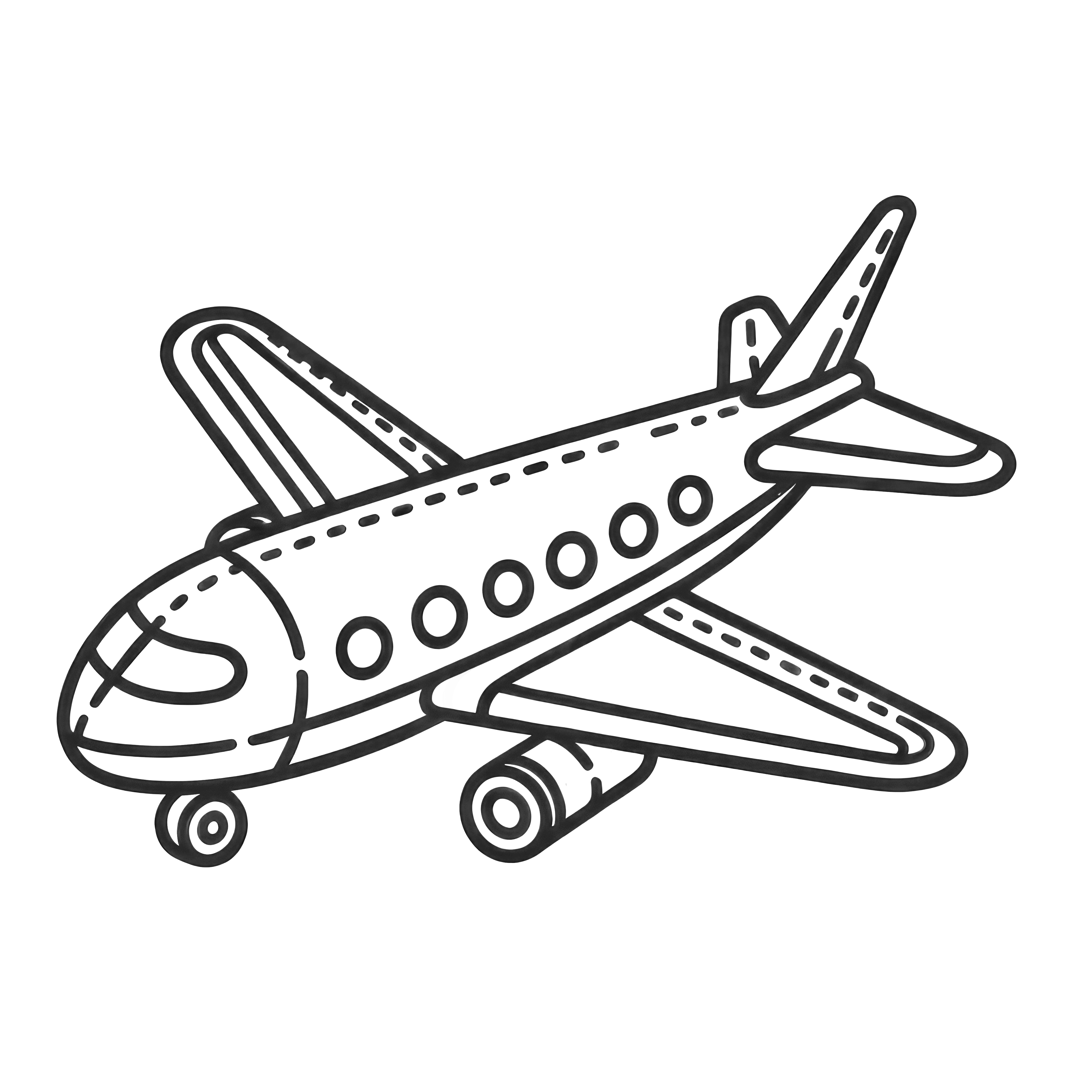 シンプルな子供用飛行機：無料ダウンロードのぬり絵