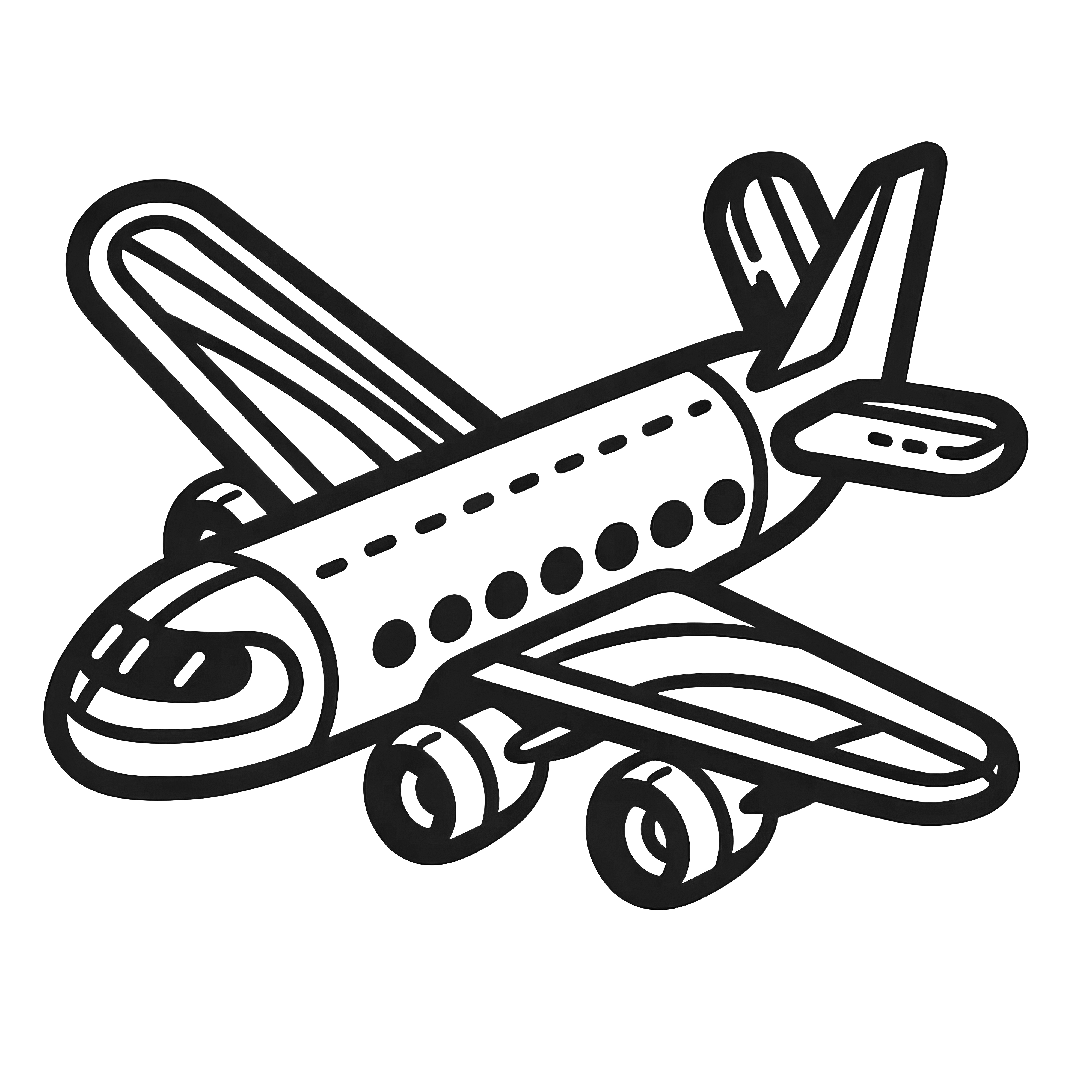 無料ぬりえ：子供の飛行機のおもちゃ ダウンロードし