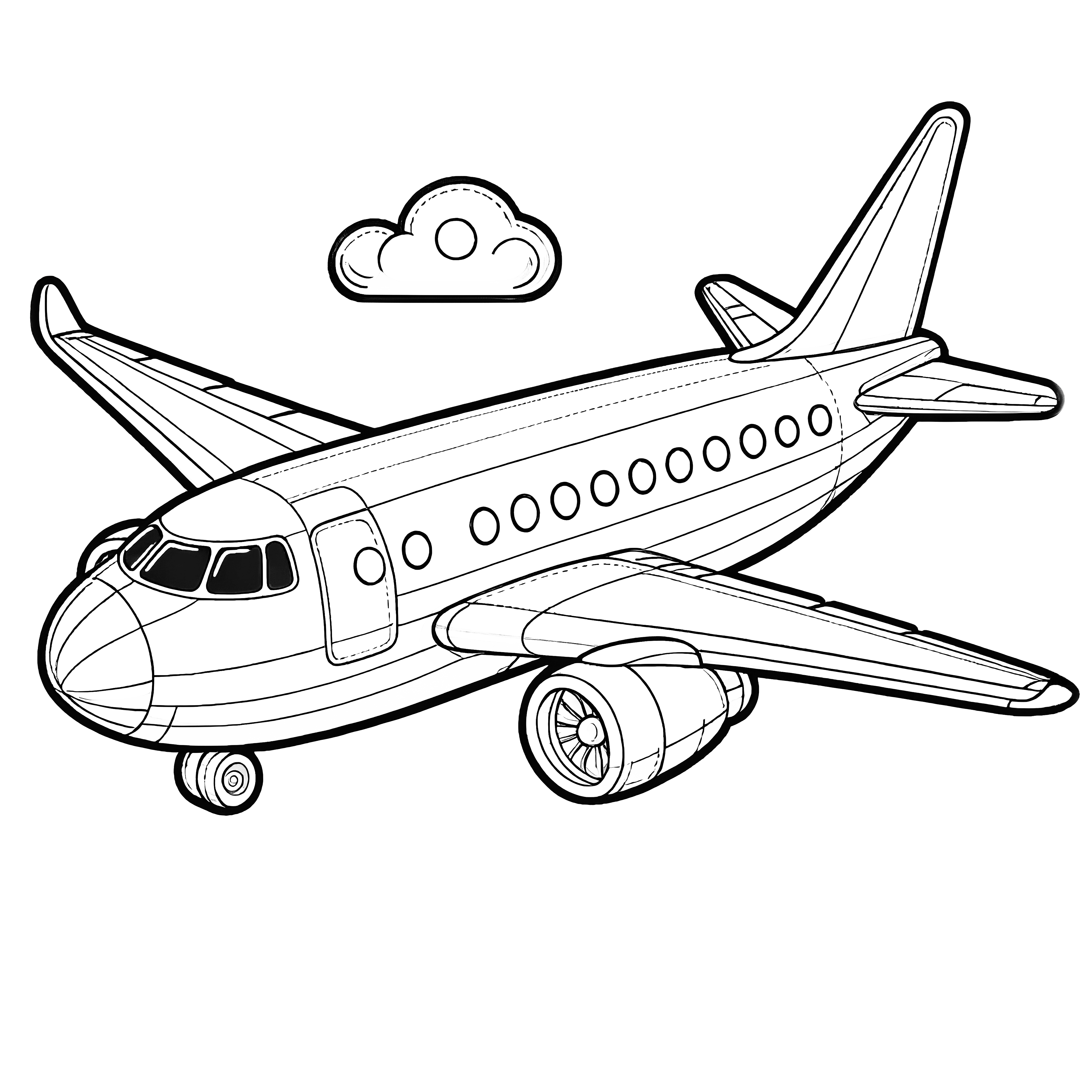 無料でダウンロードできます：ぬり絵旅客機