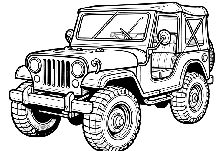 Offroad terénní automobil: omalovánka ke stažení (Zdarma)