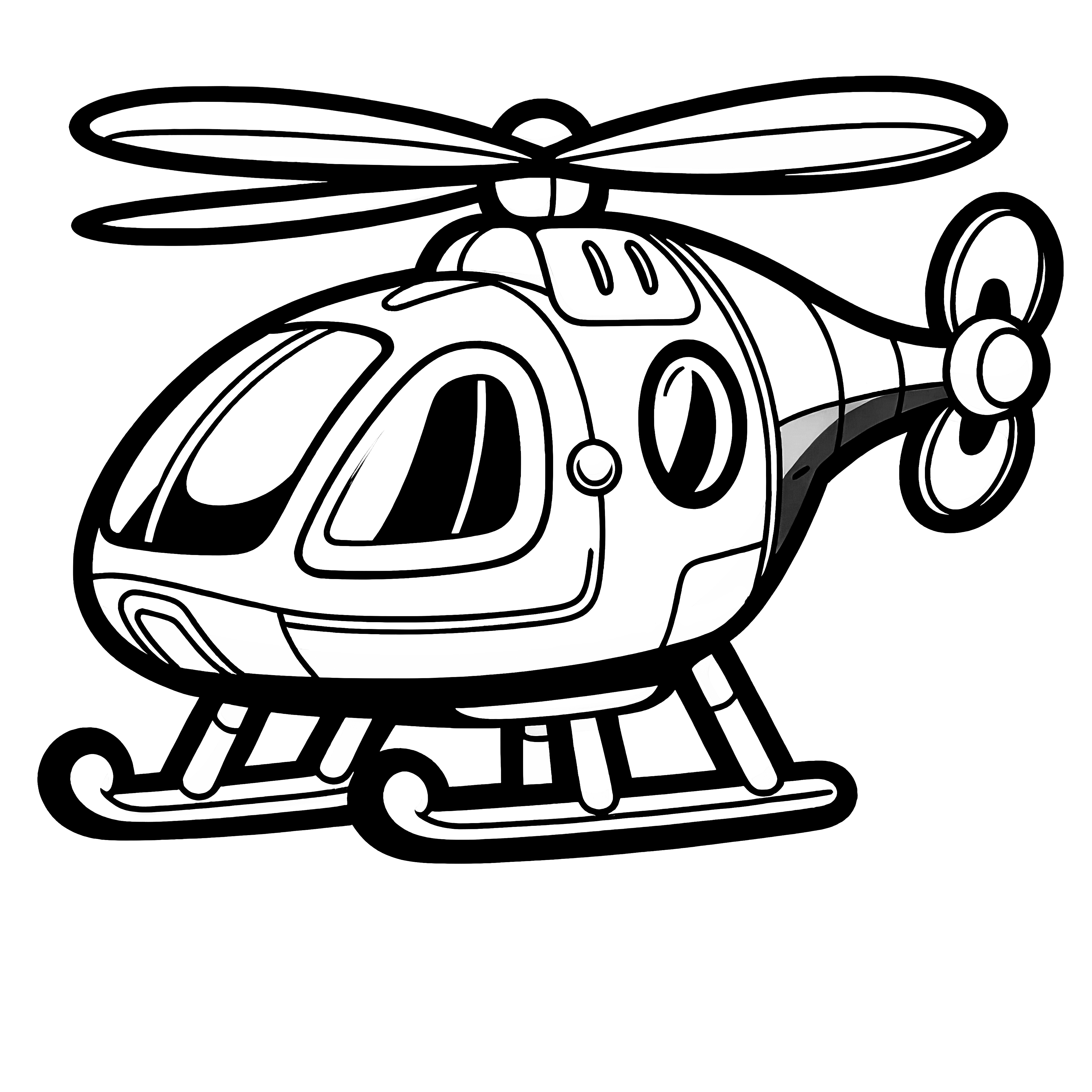 Majhen igračkasti helikopter: Barvna predloga za otroke (brezplačno)