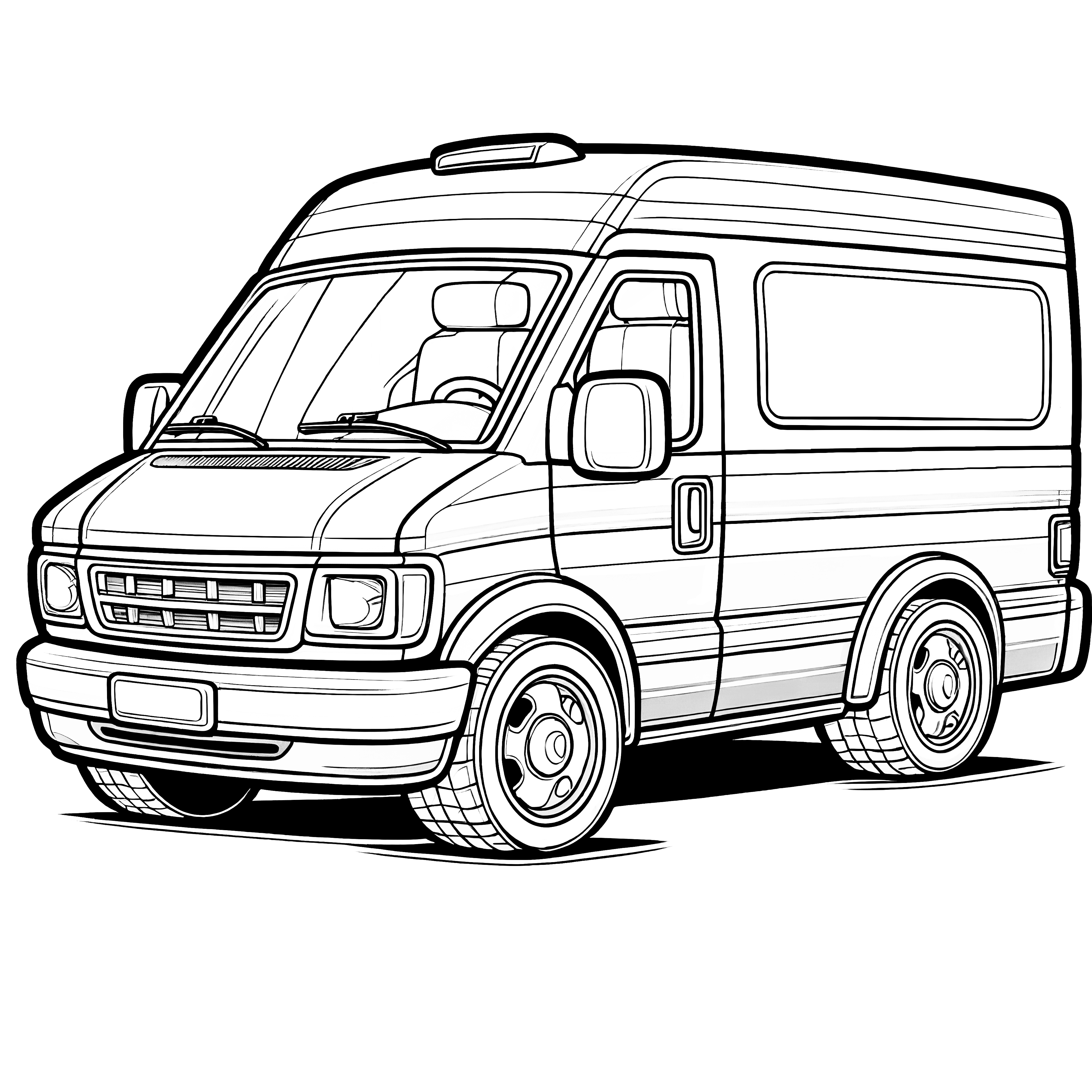 小さなバン：ぬり絵 無料ダウンロード