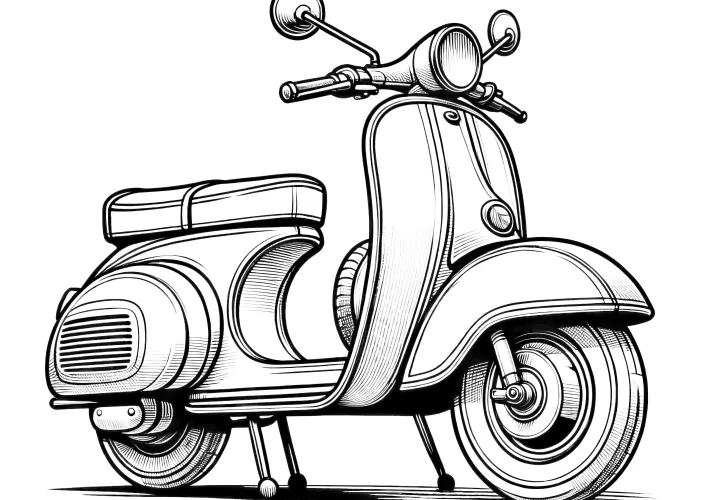 Trotinete simples: Desenho para colorir (gratuito)