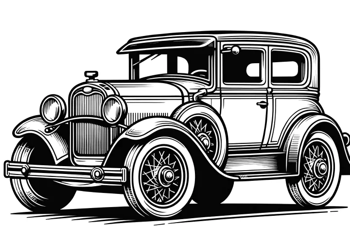 Nostalgický oldtimer: Obrázek k vybarvení (Zdarma)