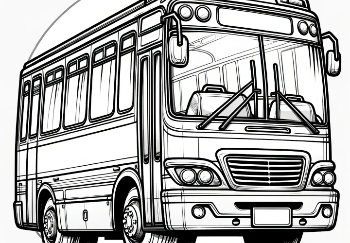 Klasický školní autobus: Obrázek ke kolorování zdarma ke stažení