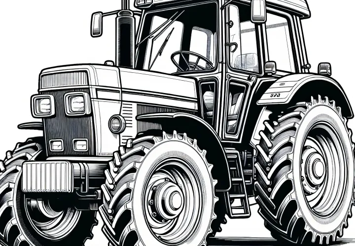 Moderní traktor: omalovánka ke stažení (zdarma)