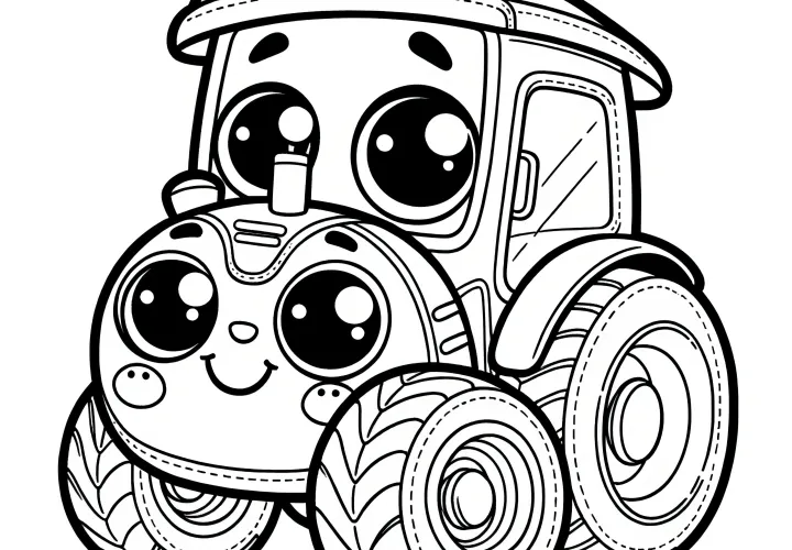 Hračkový traktor: Jednoduchý obrázek k vybarvení pro děti (Zdarma)