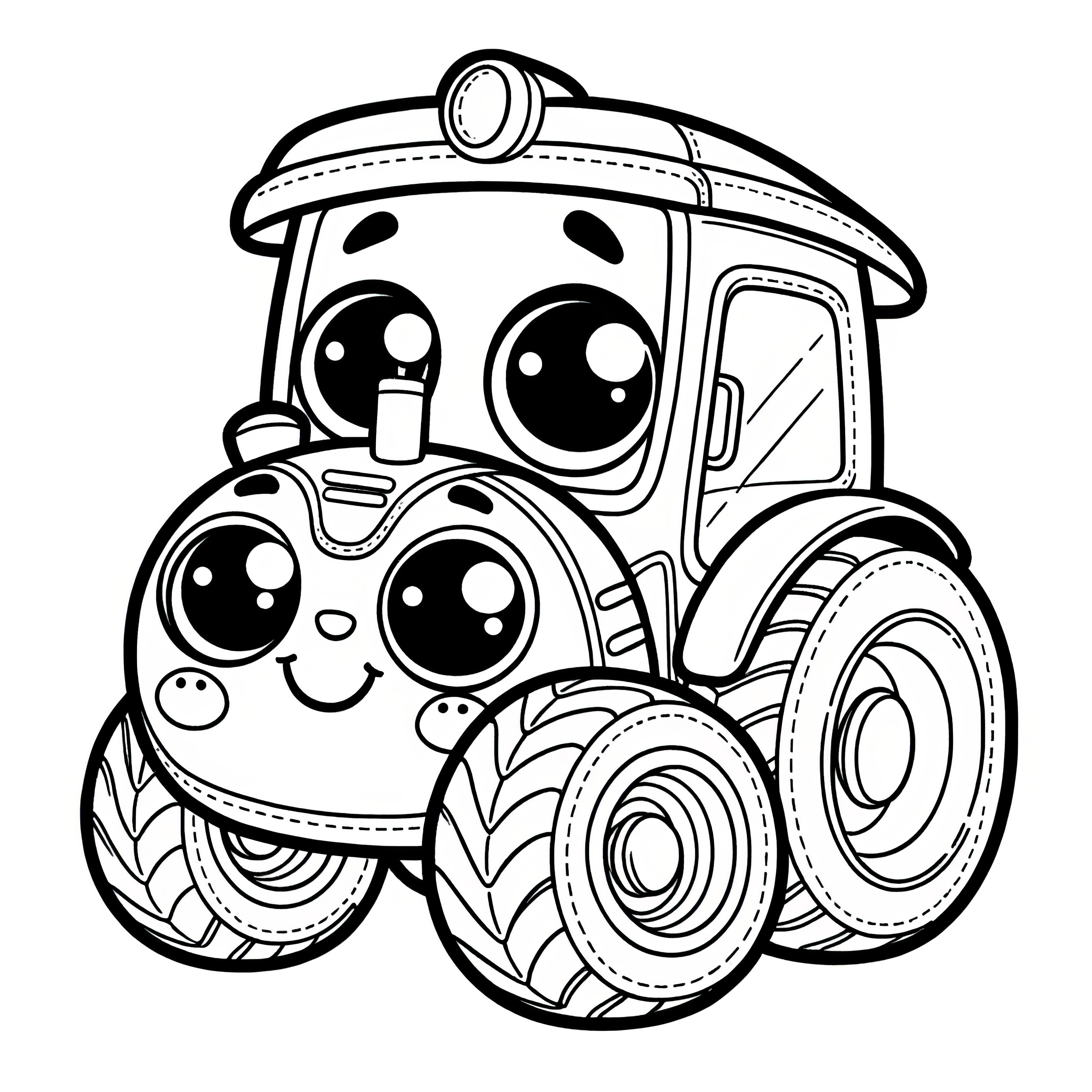 Hračkový traktor: Jednoduchý obrázek k vybarvení pro děti (Zdarma)