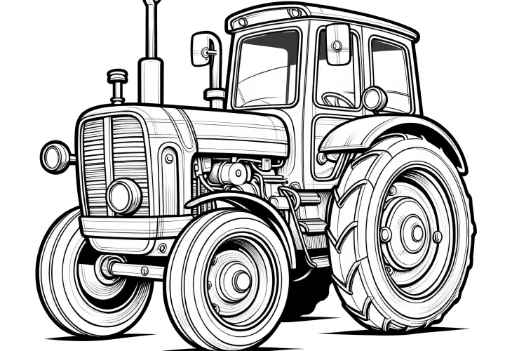 Traktor k vybarvení: Komplexní omalovánka ke stažení (Zdarma)