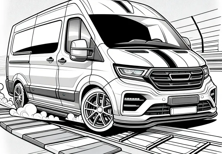 Fast-paced caravan picture to color