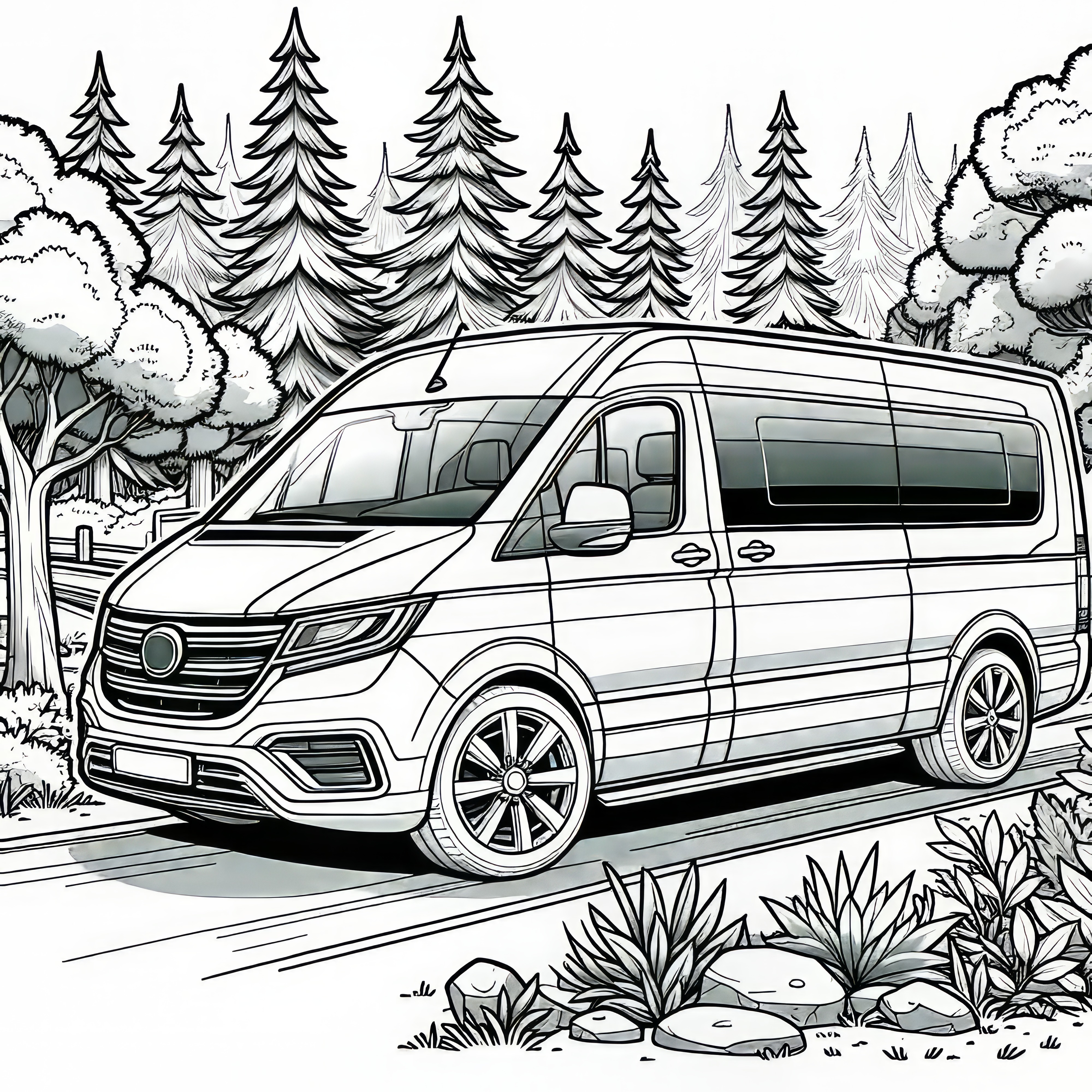 Campingvogn i smuk natur – Malerpakke gratis