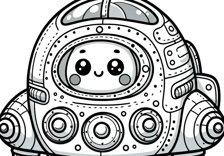 Roztomilý omalovánkový obrázek: mimozemšťan a UFO (Zdarma)