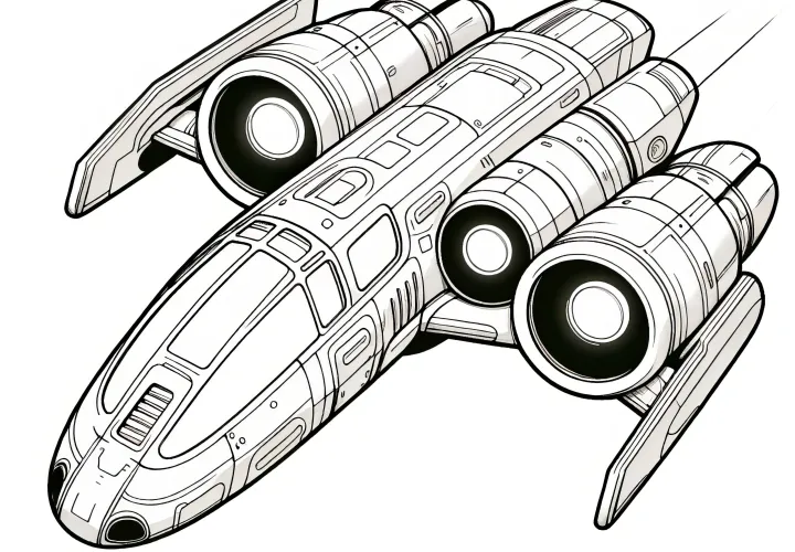 Futuristický raketoplán: Omalovánka ke stažení (Zdarma)