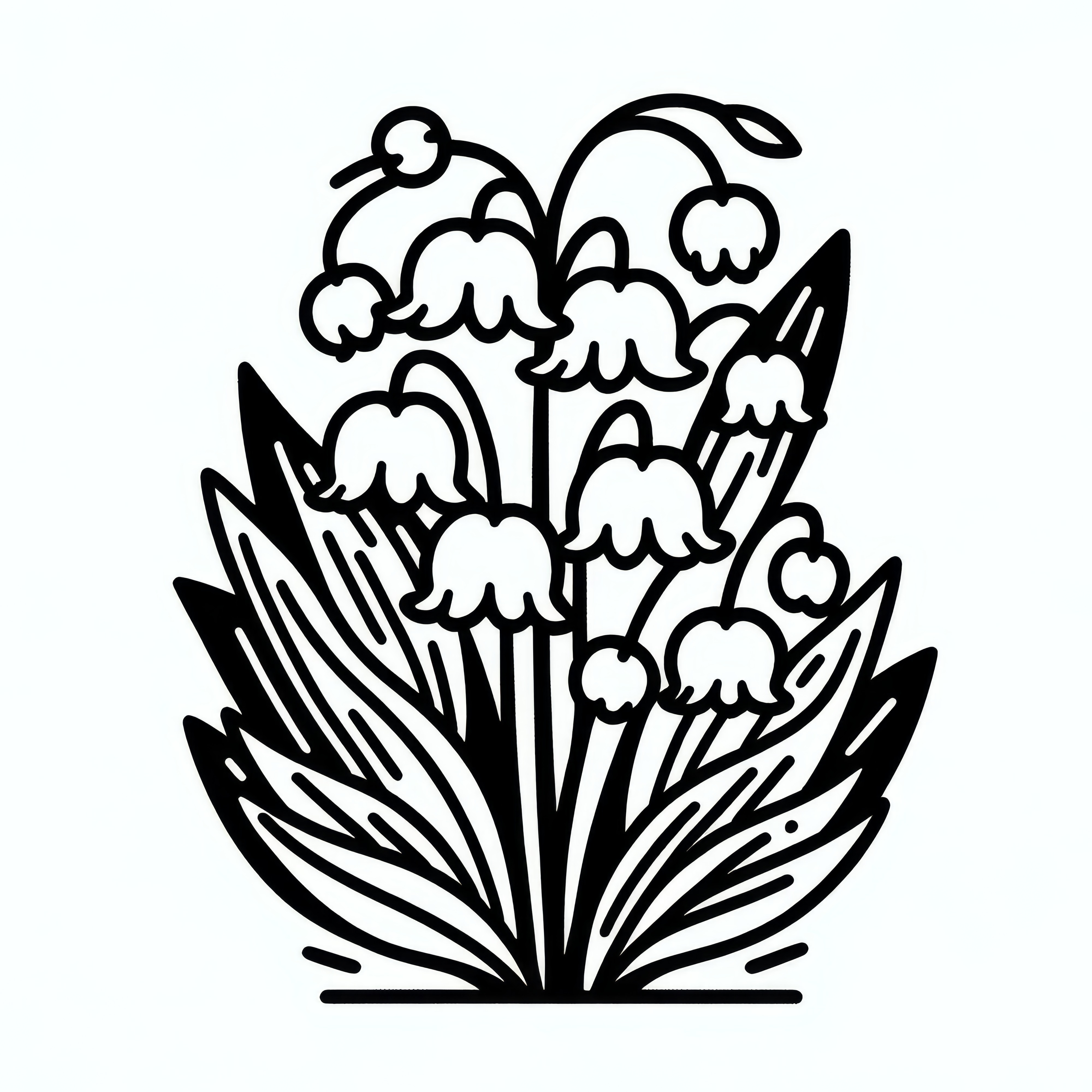Konvalinky: Jednoduchá omalovánka (Zdarma)