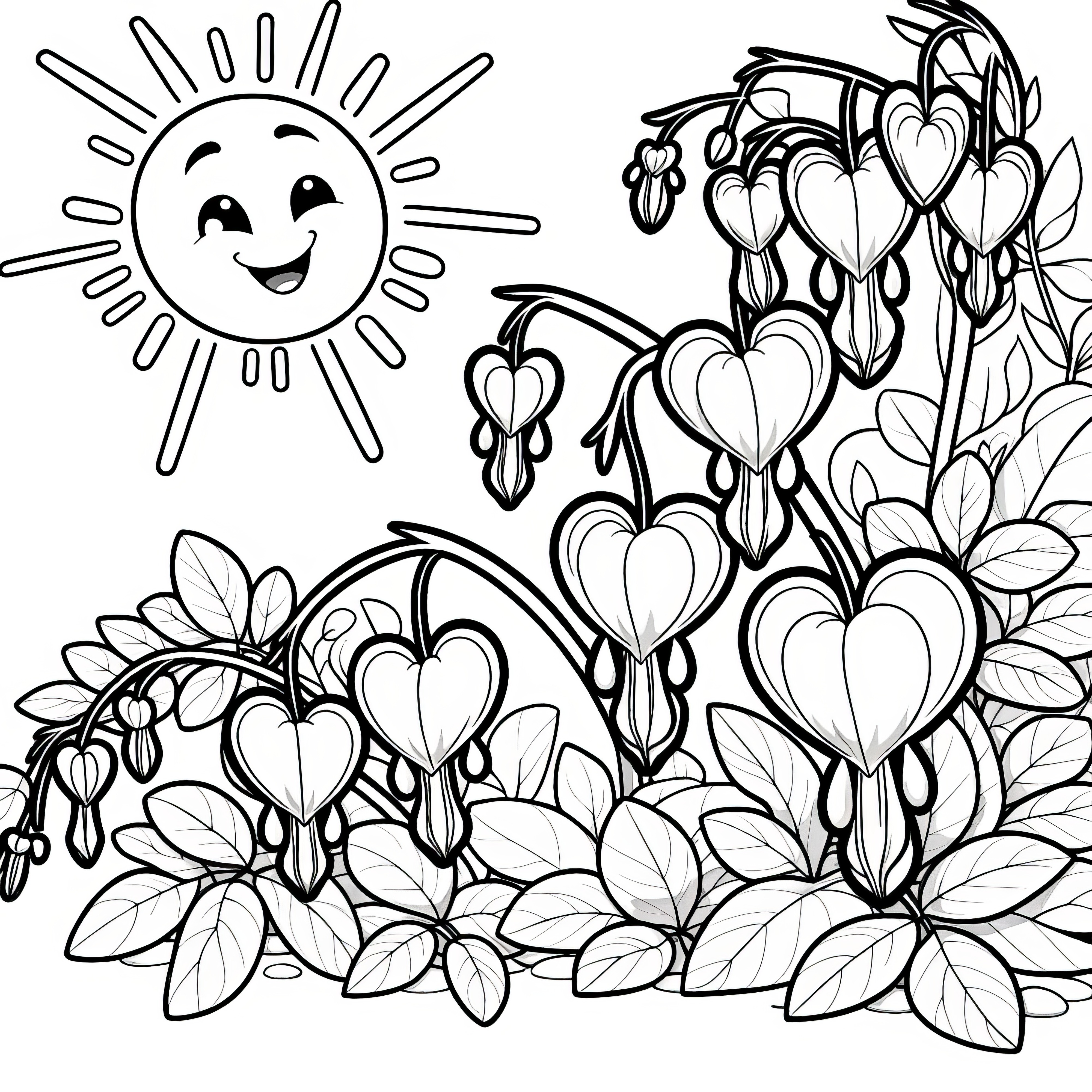 泣いている心: 美しい太陽と塗り絵（無料）